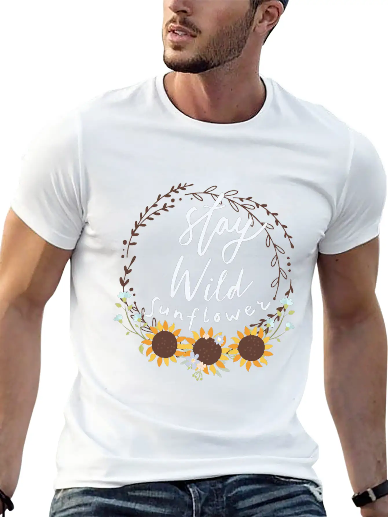 Stay Wild Sunflower Relaxed Everyday Tee – Lightweight And Durable Cotton