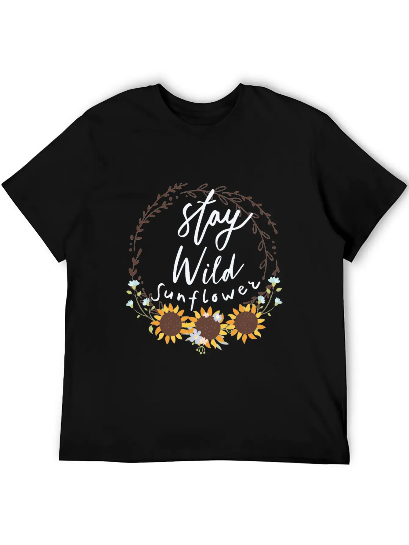 Stay Wild Sunflower Relaxed Everyday Tee – Lightweight And Durable Cotton