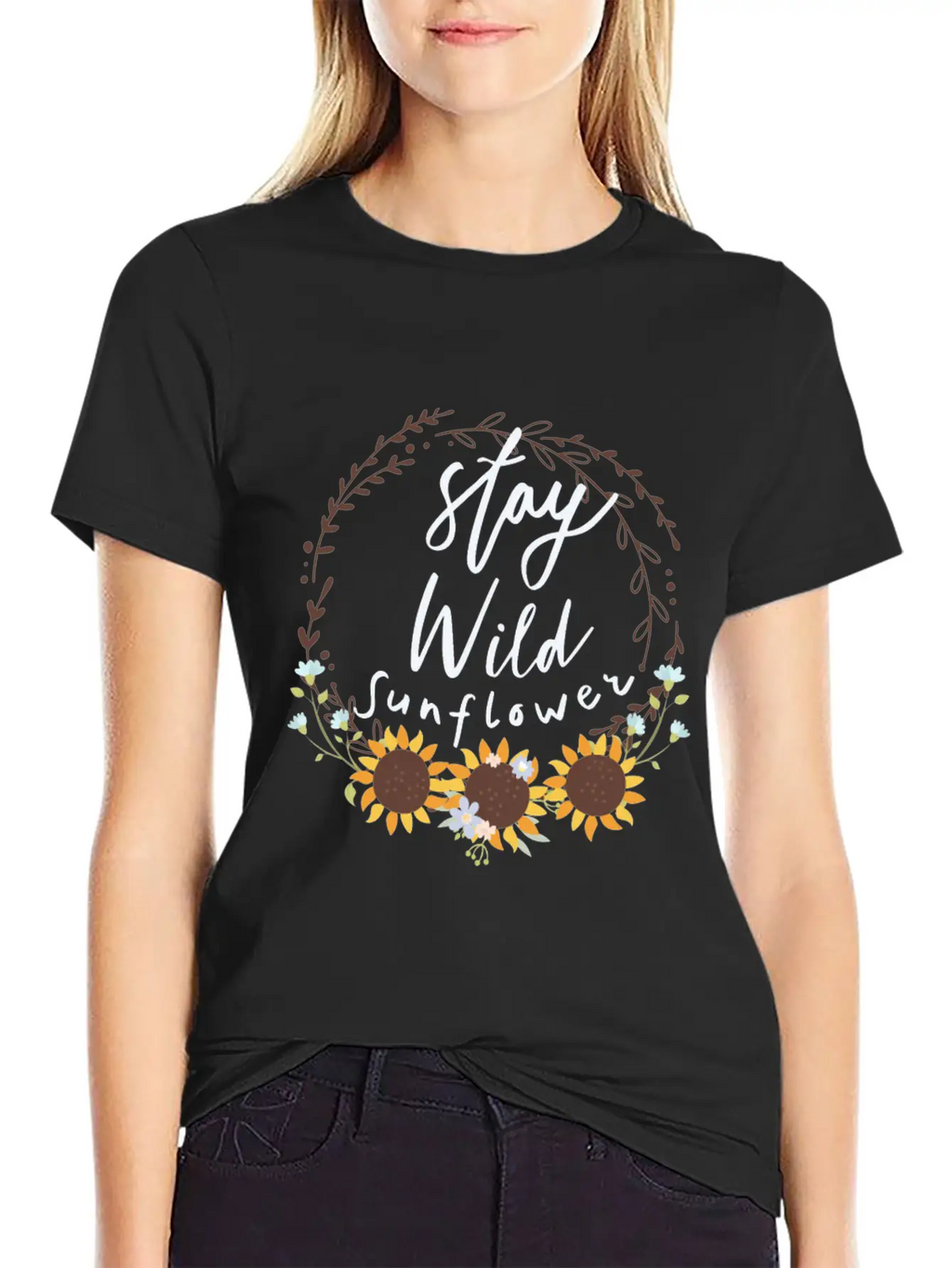Stay Wild Sunflower Relaxed Everyday Tee – Lightweight And Durable Cotton