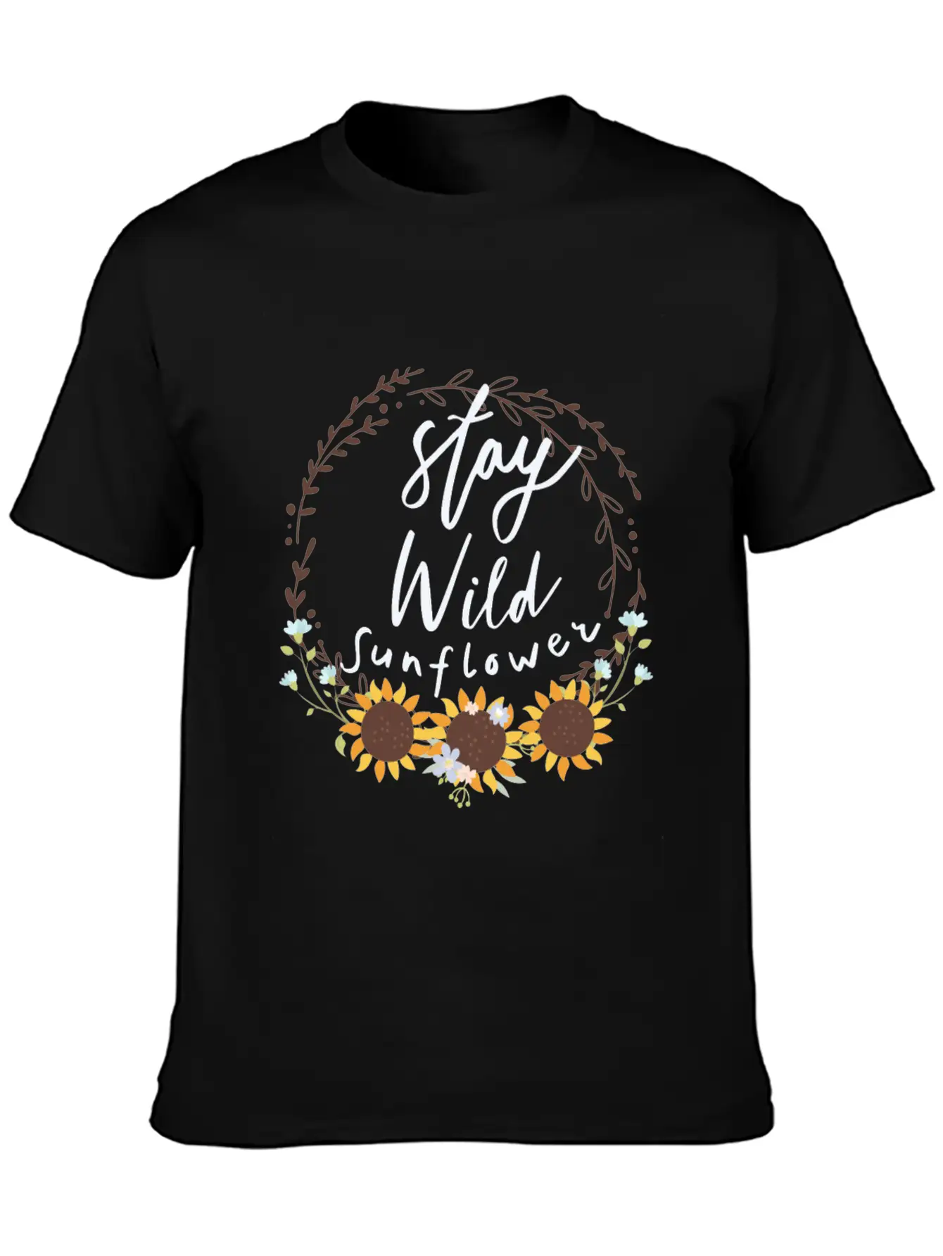 Stay Wild Sunflower Relaxed Everyday Tee – Lightweight And Durable Cotton