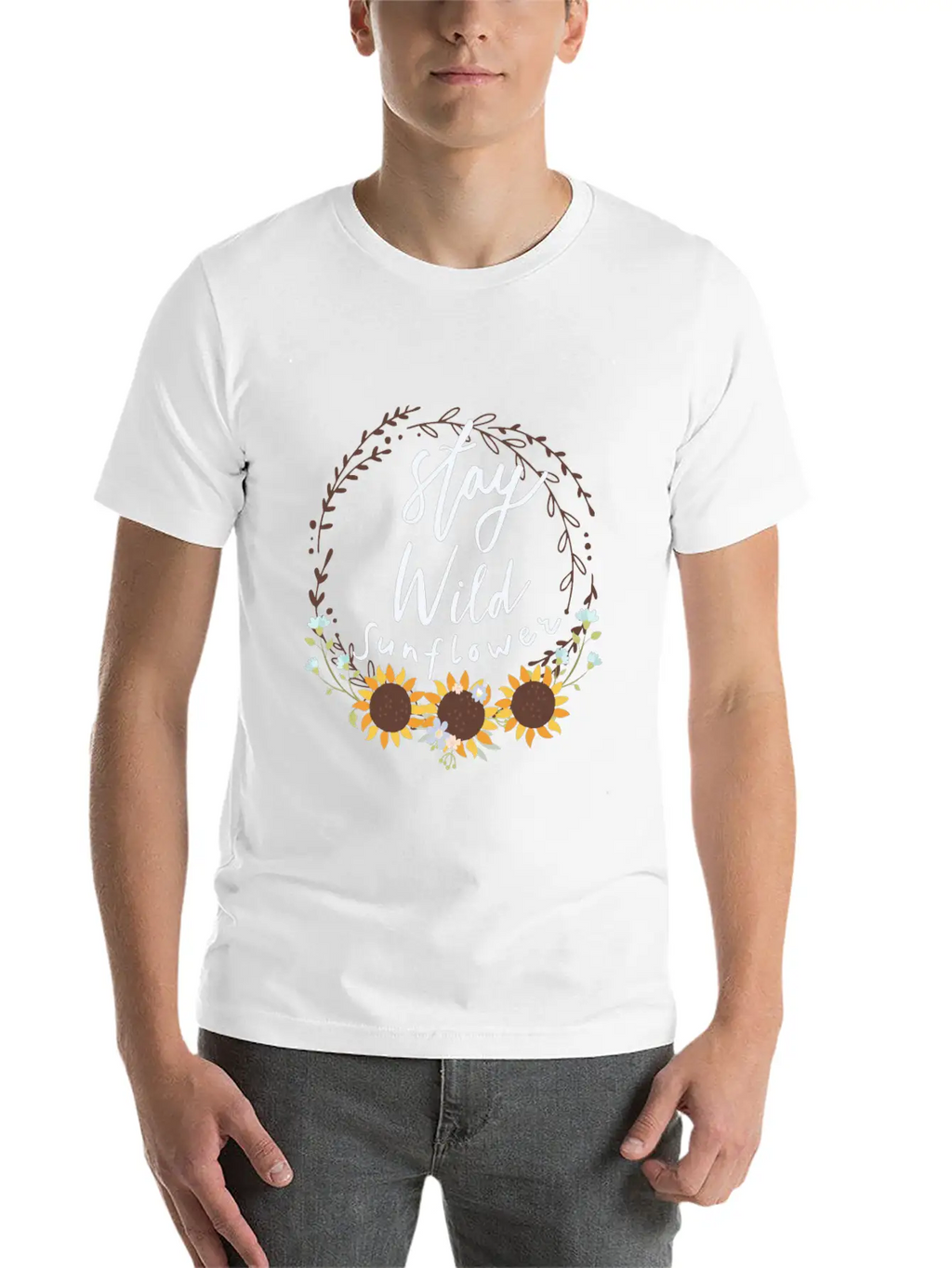 Stay Wild Sunflower Relaxed Everyday Tee – Lightweight And Durable Cotton