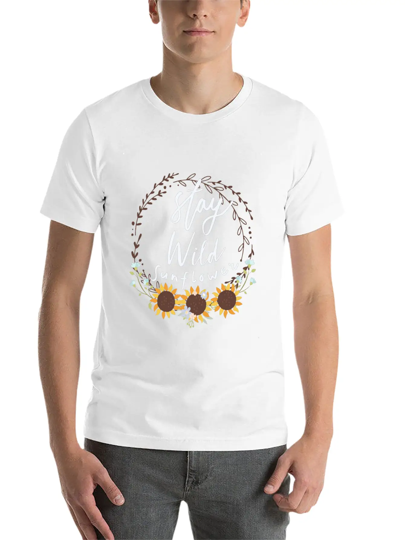 Stay Wild Sunflower Relaxed Everyday Tee – Lightweight And Durable Cotton