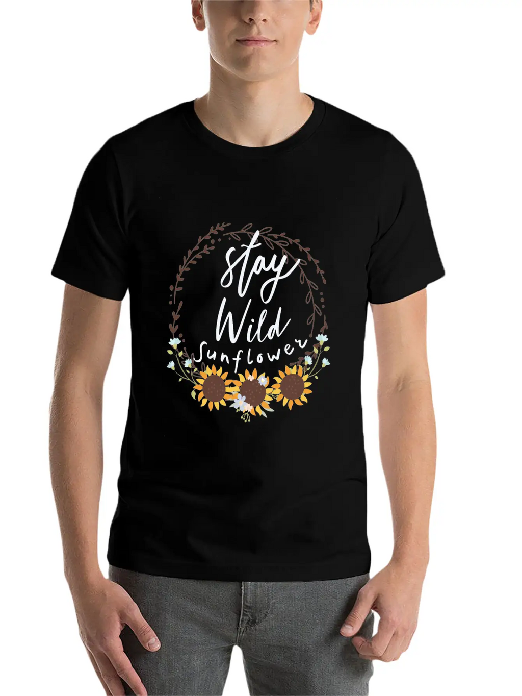 Stay Wild Sunflower Relaxed Everyday Tee – Lightweight And Durable Cotton