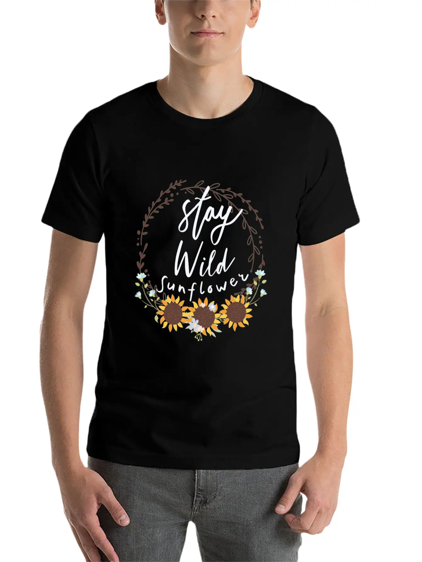 Stay Wild Sunflower Relaxed Everyday Tee – Lightweight And Durable Cotton
