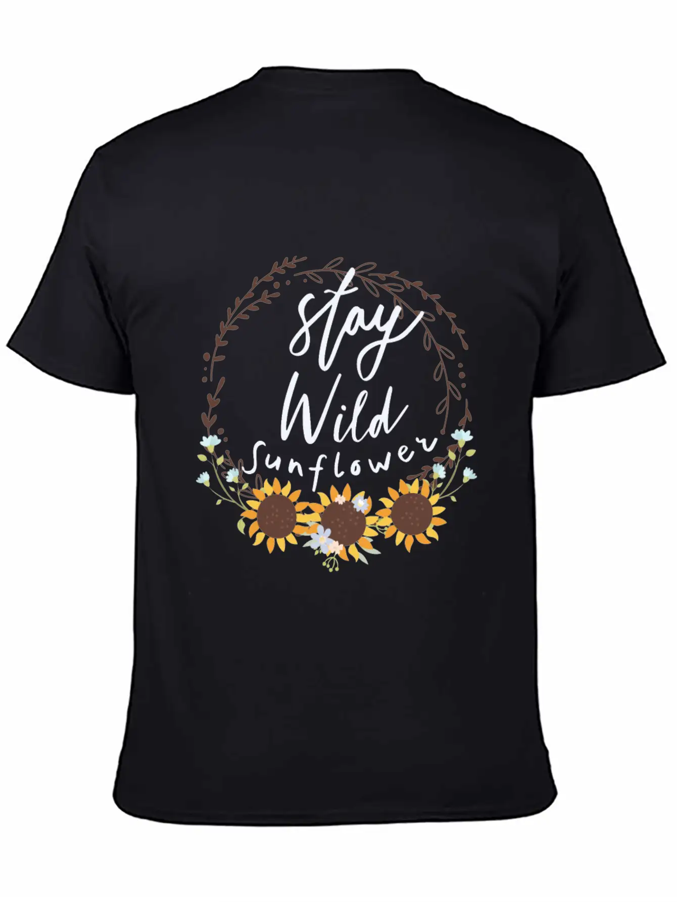 Stay Wild Sunflower Relaxed Everyday Tee – Lightweight And Durable Cotton