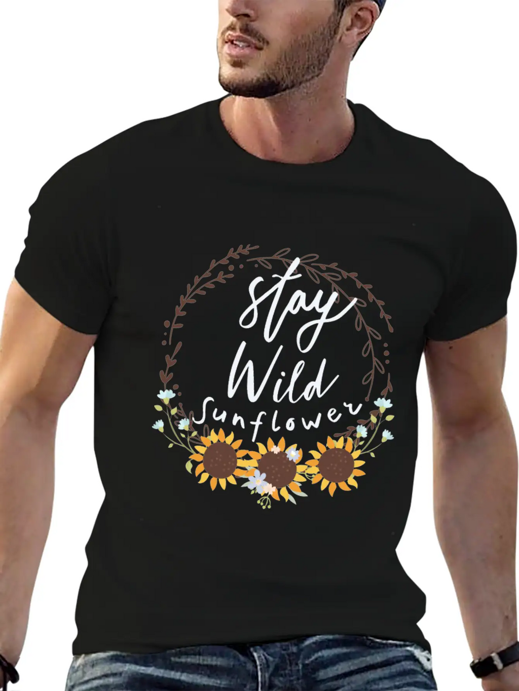 Stay Wild Sunflower Relaxed Everyday Tee – Lightweight And Durable Cotton