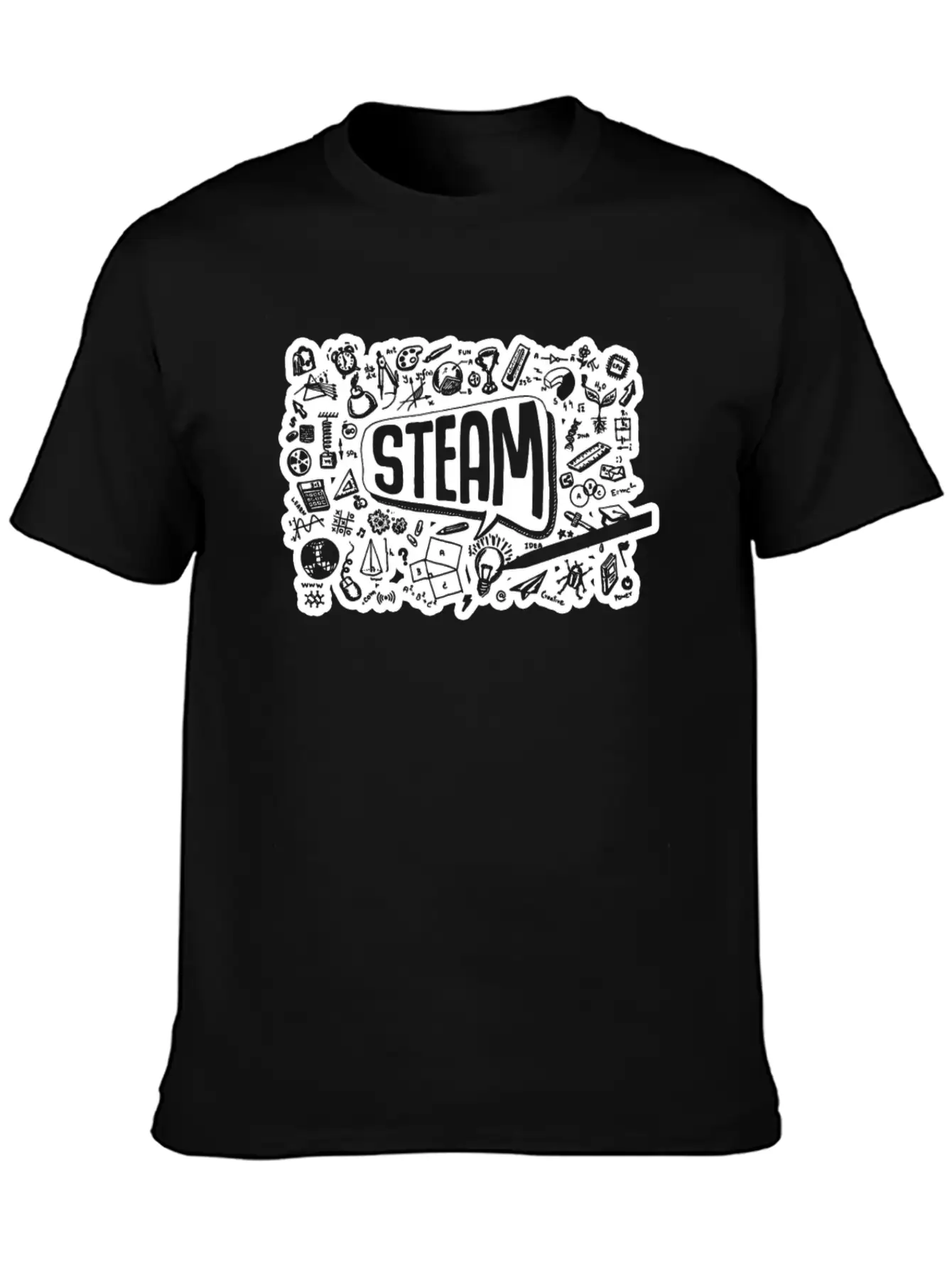 STEAM Thought Cloud Science Engineering Art STEM Essential Cotton Tee For Daily Outfits – Unisex Style