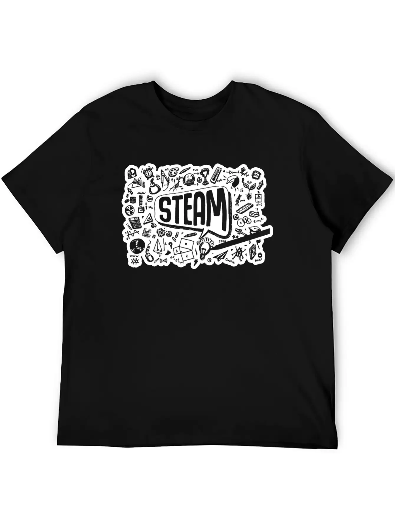STEAM Thought Cloud Science Engineering Art STEM Essential Cotton Tee For Daily Outfits – Unisex Style