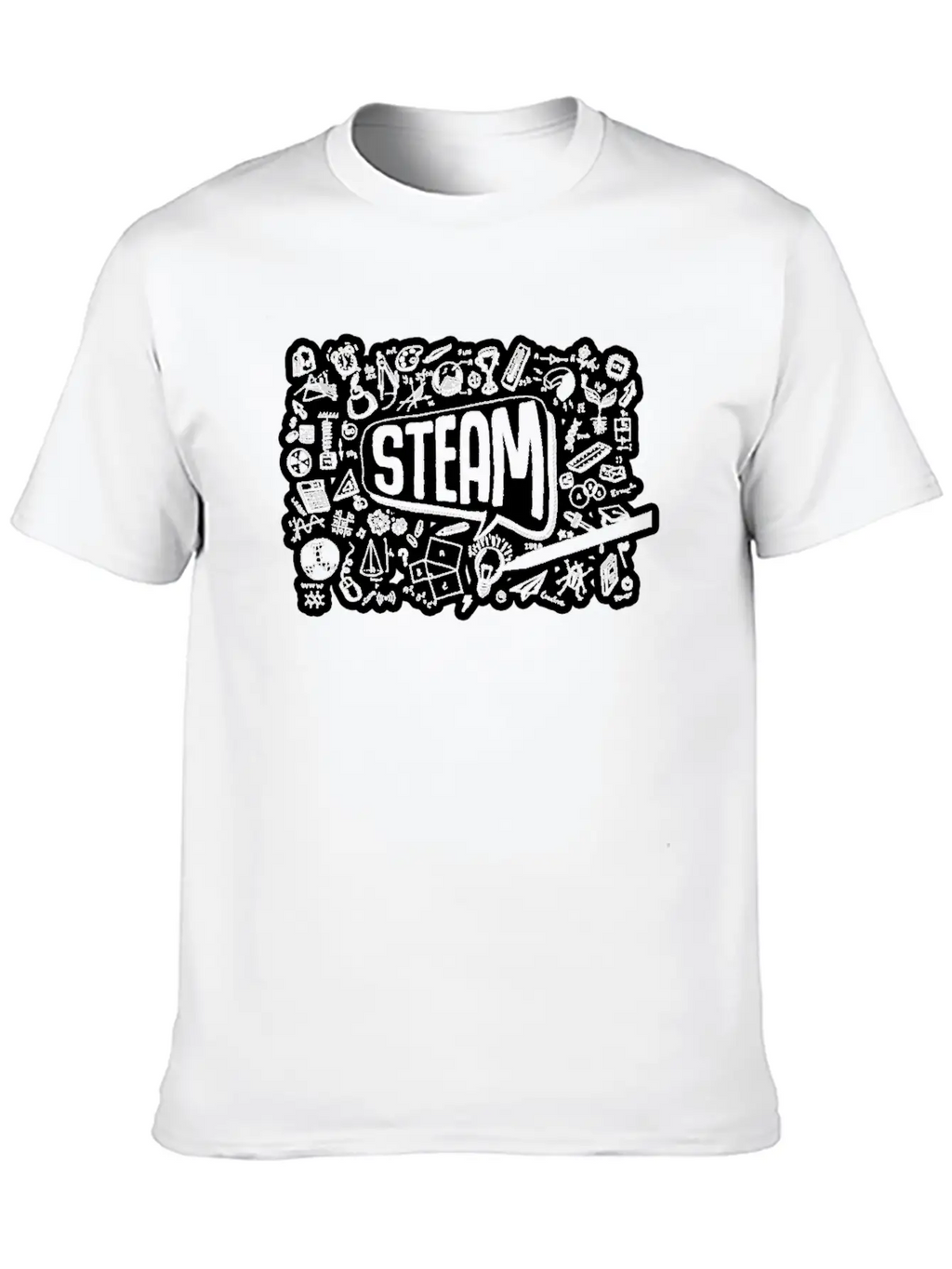 STEAM Thought Cloud Science Engineering Art STEM Essential Cotton Tee For Daily Outfits – Unisex Style