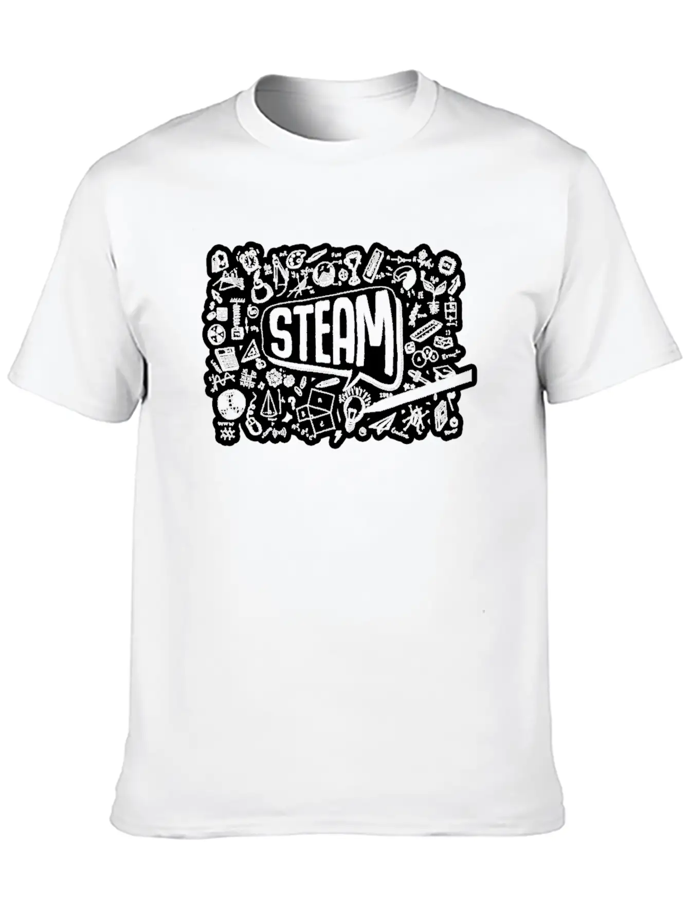 STEAM Thought Cloud Science Engineering Art STEM Essential Cotton Tee For Daily Outfits – Unisex Style