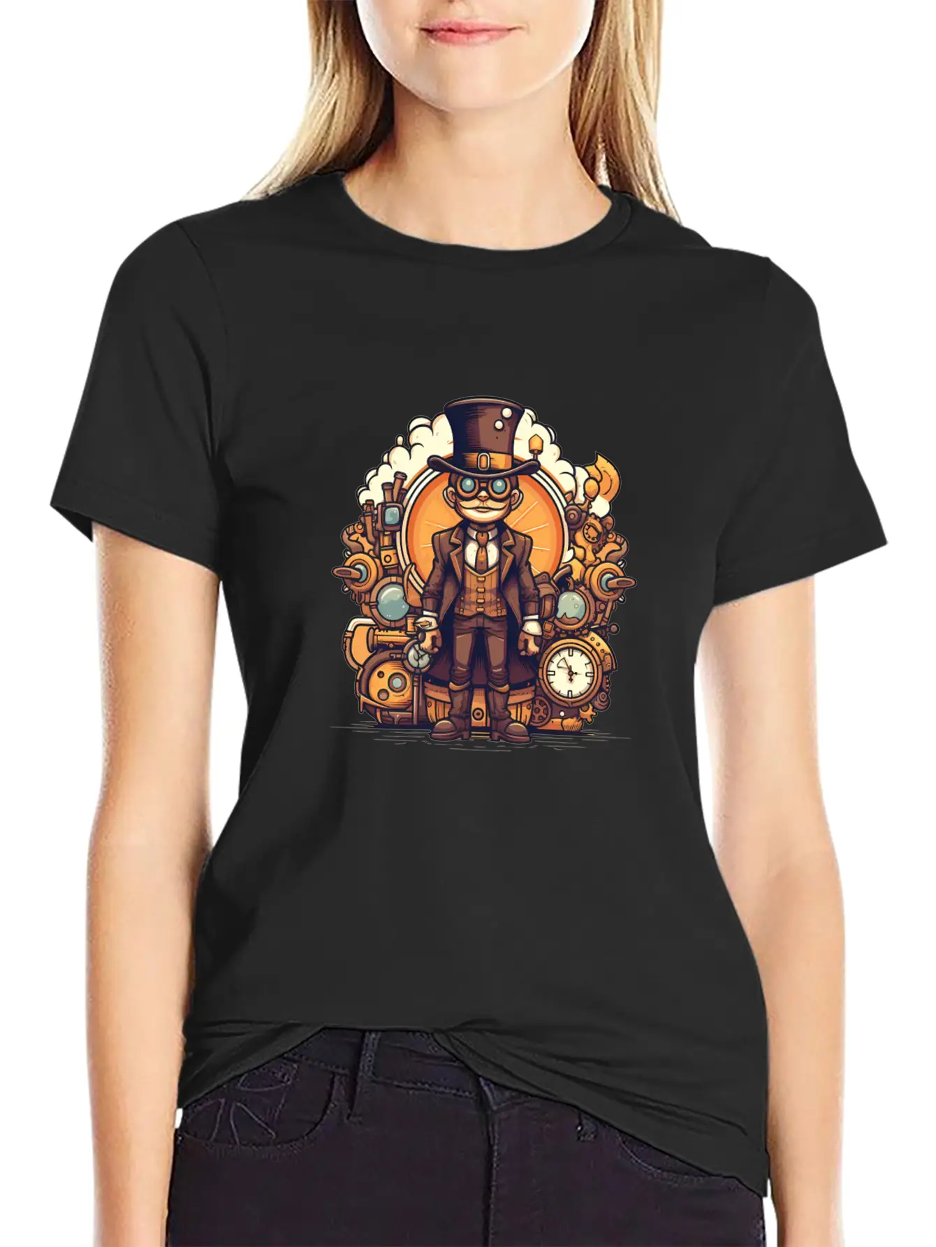 Steampunk Streetwear Unisex Casual T-Shirt – Clean Design For Daily Comfort