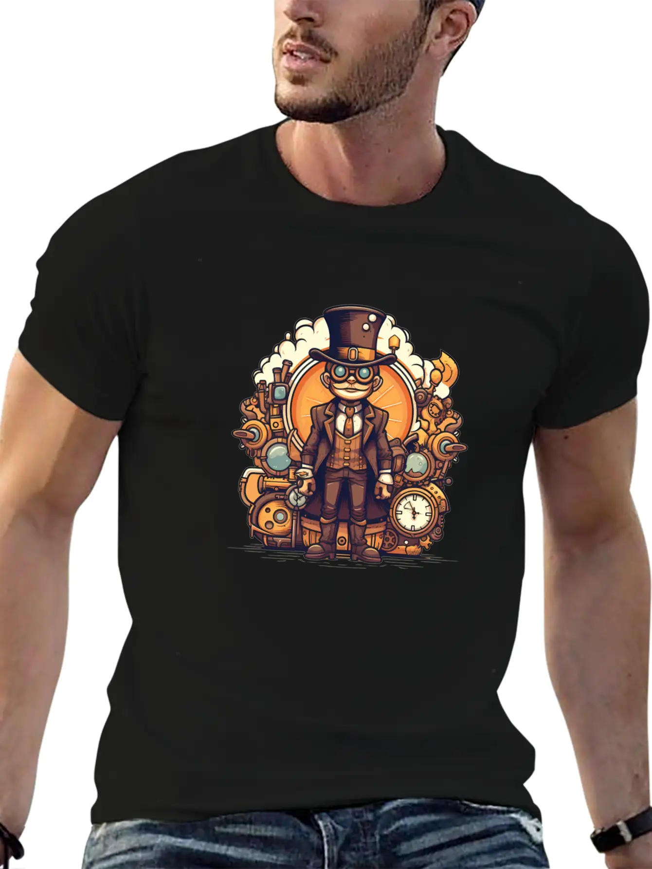 Steampunk Streetwear Unisex Casual T-Shirt – Clean Design For Daily Comfort