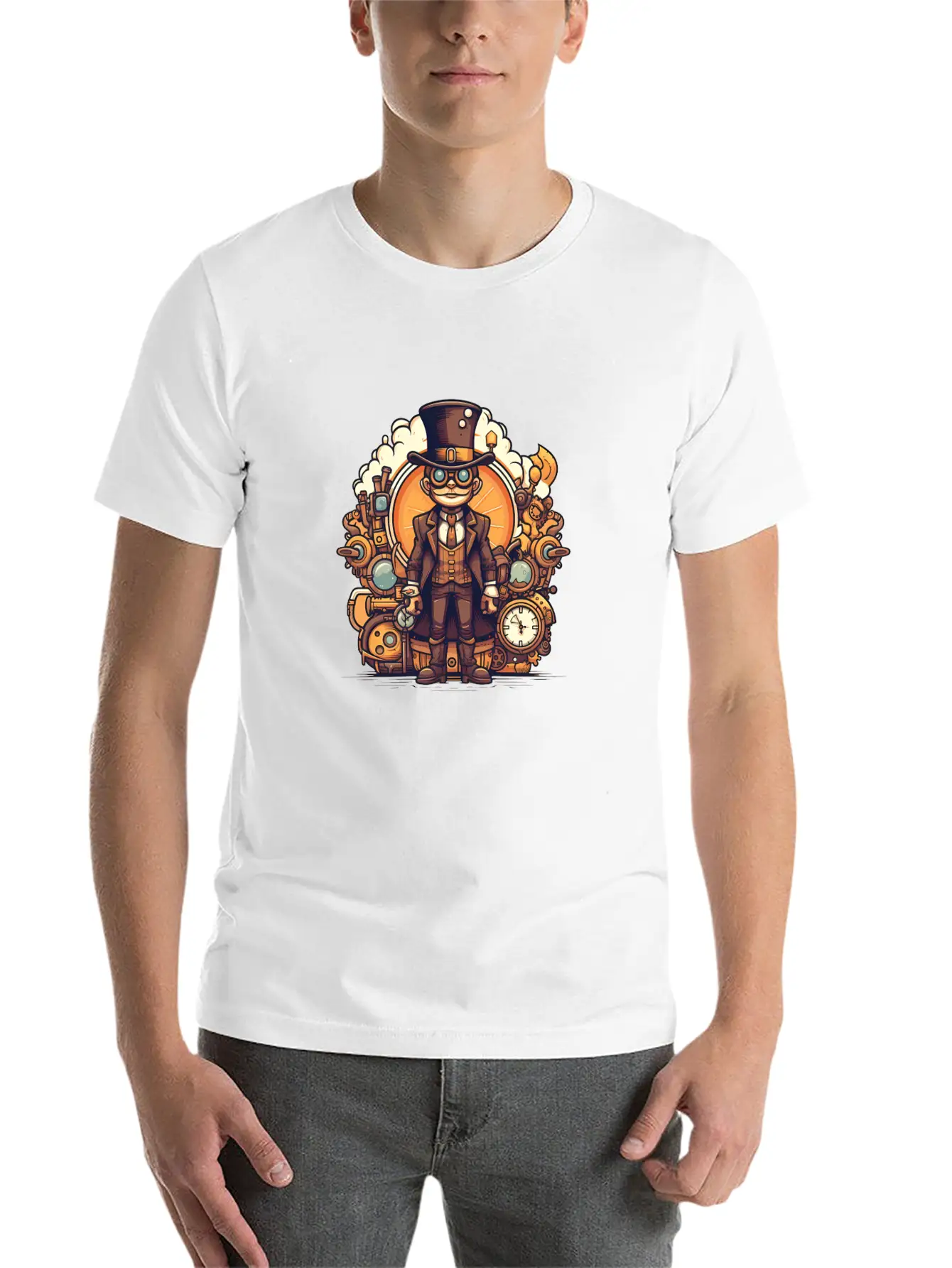 Steampunk Streetwear Unisex Casual T-Shirt – Clean Design For Daily Comfort