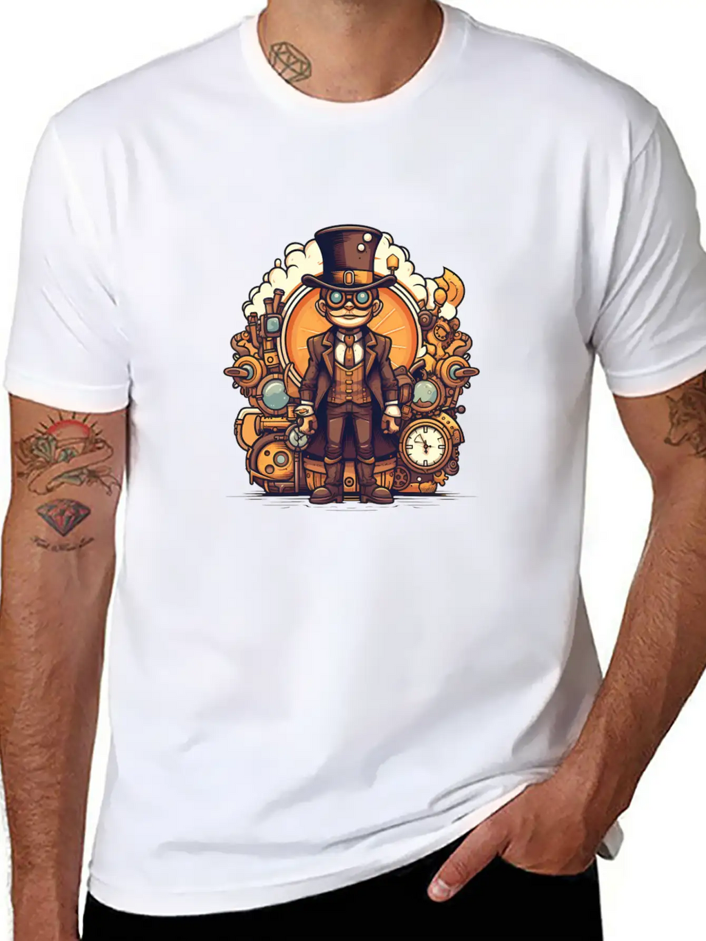 Steampunk Streetwear Unisex Casual T-Shirt – Clean Design For Daily Comfort