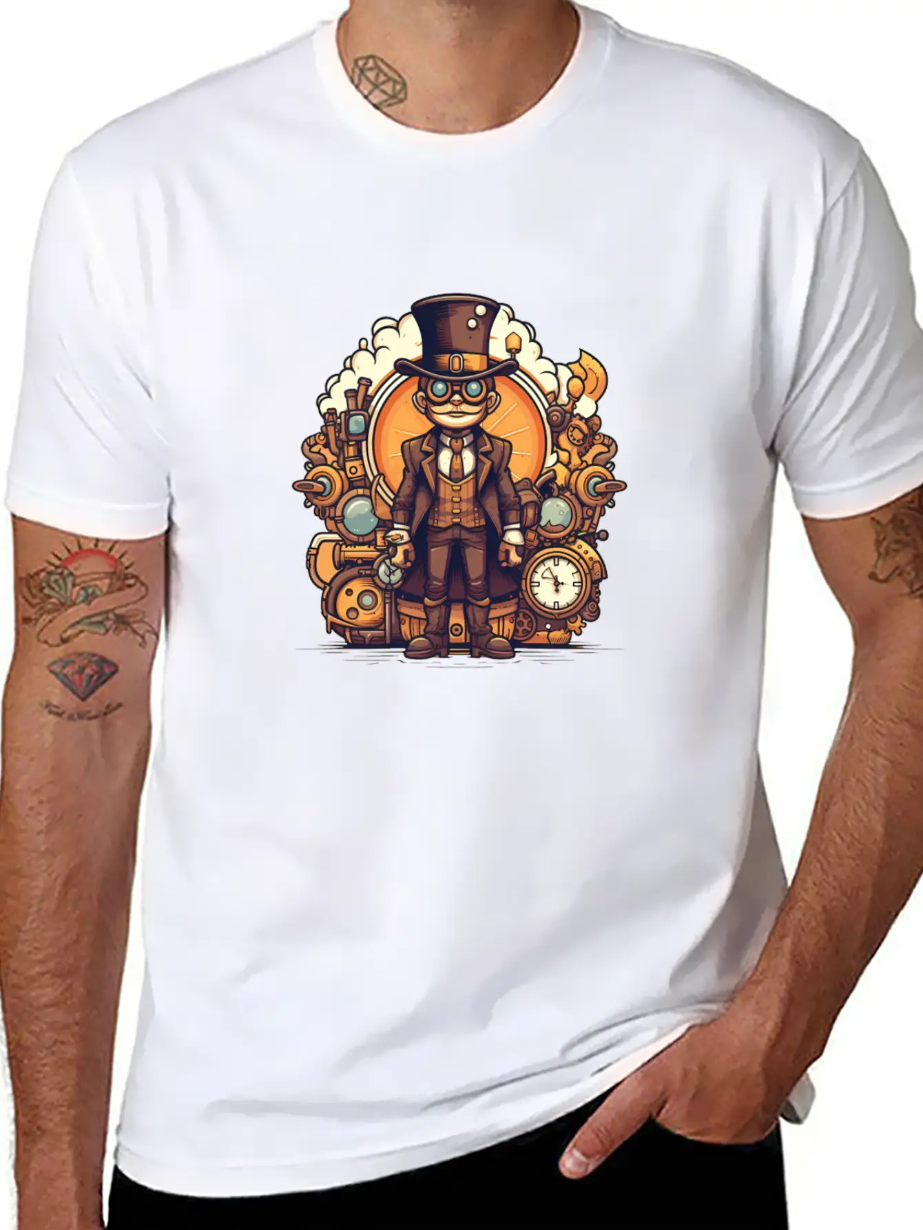 Steampunk Streetwear Unisex Casual T-Shirt – Clean Design For Daily Comfort