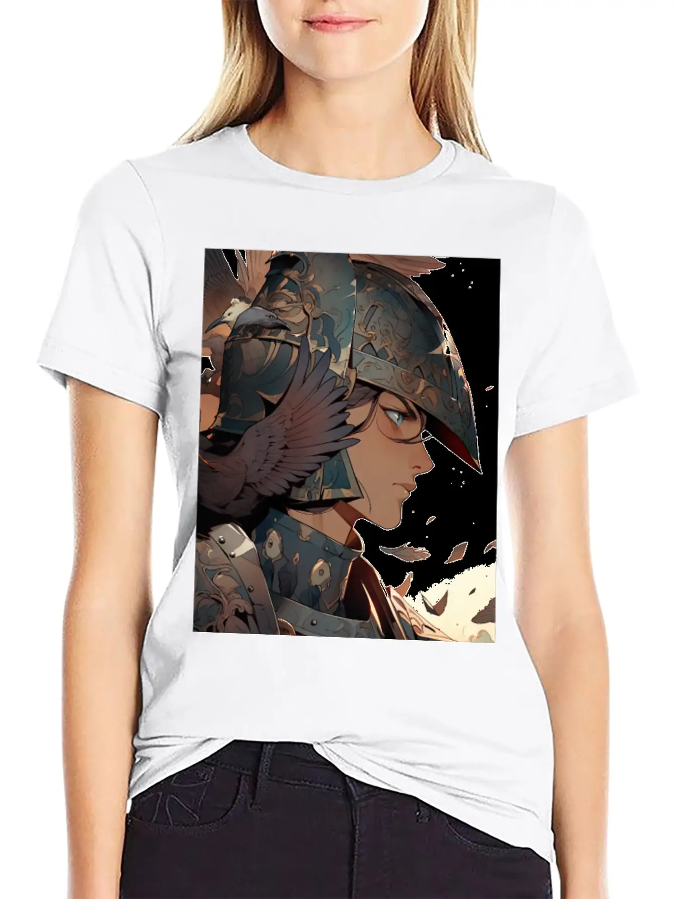 Steel Blossom: The Cute Warrior Timeless Short Sleeve Tee – Comfy And Minimalist Design