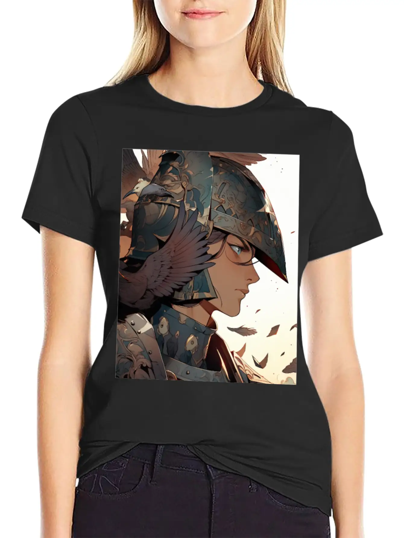 Steel Blossom: The Cute Warrior Timeless Short Sleeve Tee – Comfy And Minimalist Design