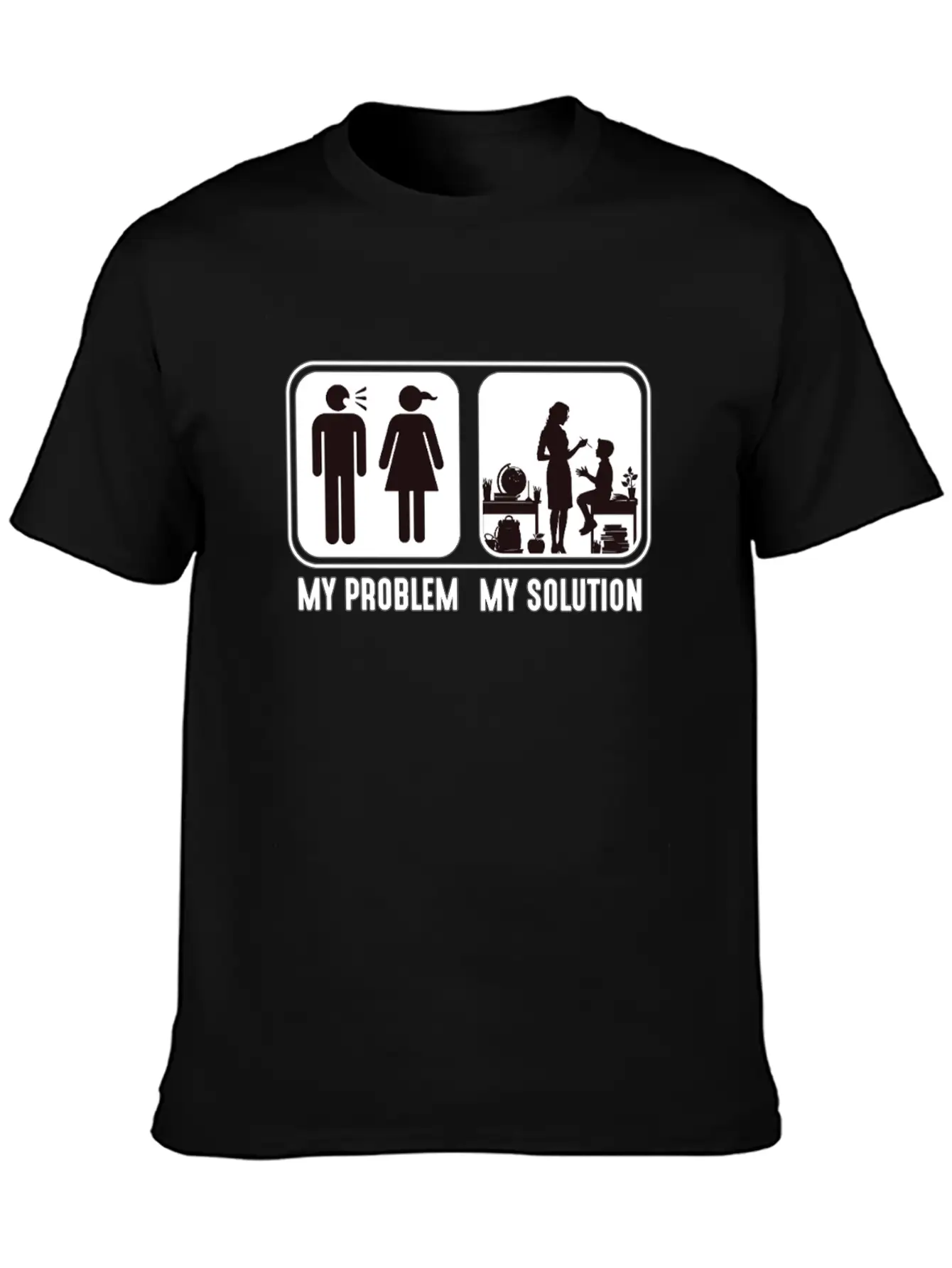 STEM Teacher My Problem My Solution Pictogram Mom Classic Cotton Tee – Unisex Comfort For Any Season
