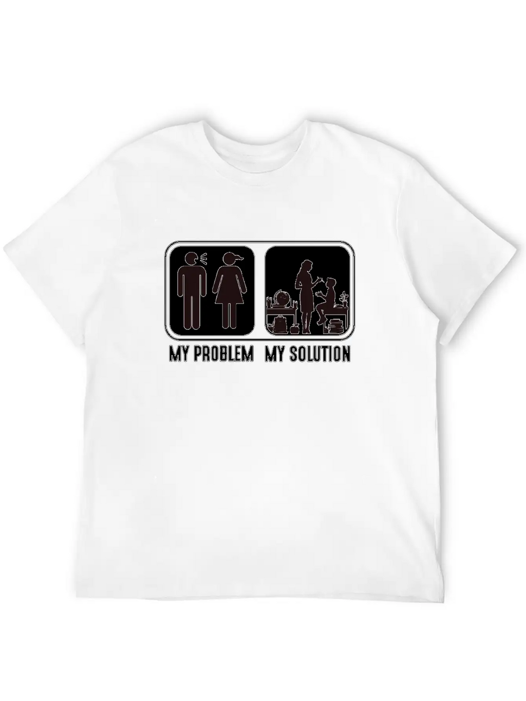 STEM Teacher My Problem My Solution Pictogram Mom Classic Cotton Tee – Unisex Comfort For Any Season