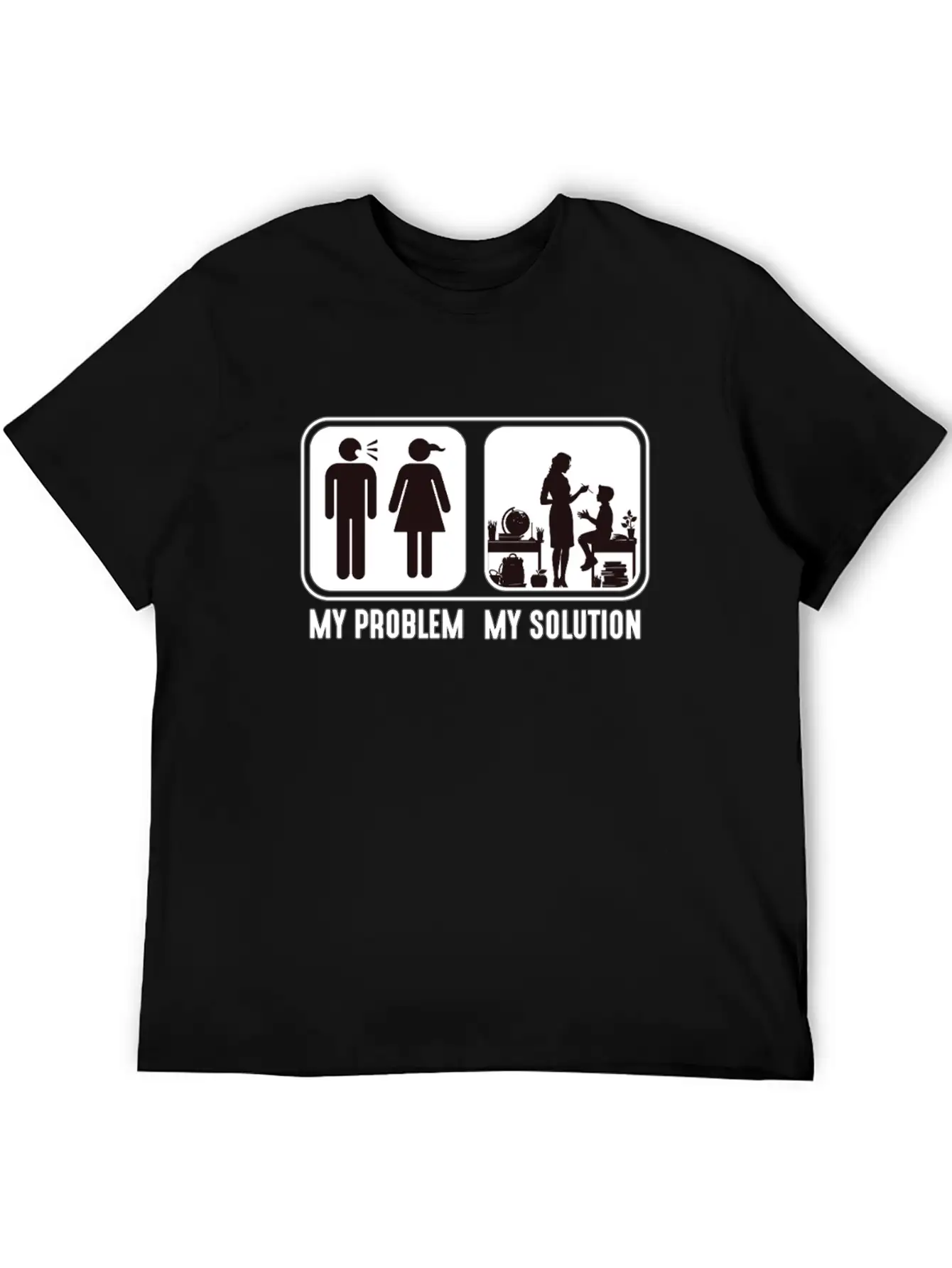 STEM Teacher My Problem My Solution Pictogram Mom Classic Cotton Tee – Unisex Comfort For Any Season