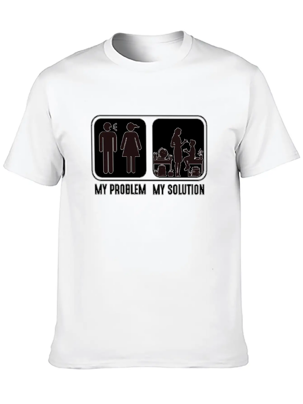 STEM Teacher My Problem My Solution Pictogram Mom Classic Cotton Tee – Unisex Comfort For Any Season