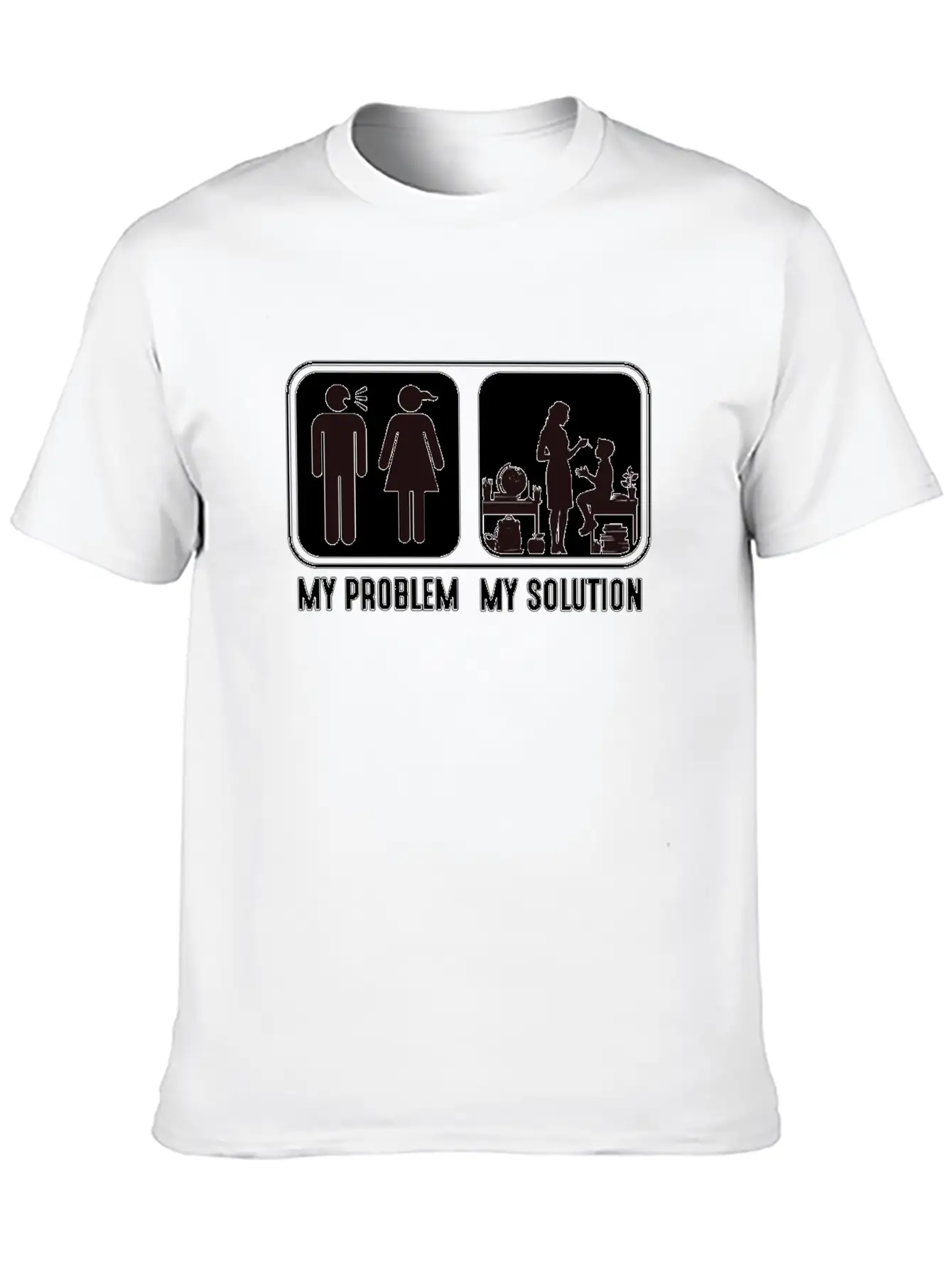 STEM Teacher My Problem My Solution Pictogram Mom Classic Cotton Tee – Unisex Comfort For Any Season