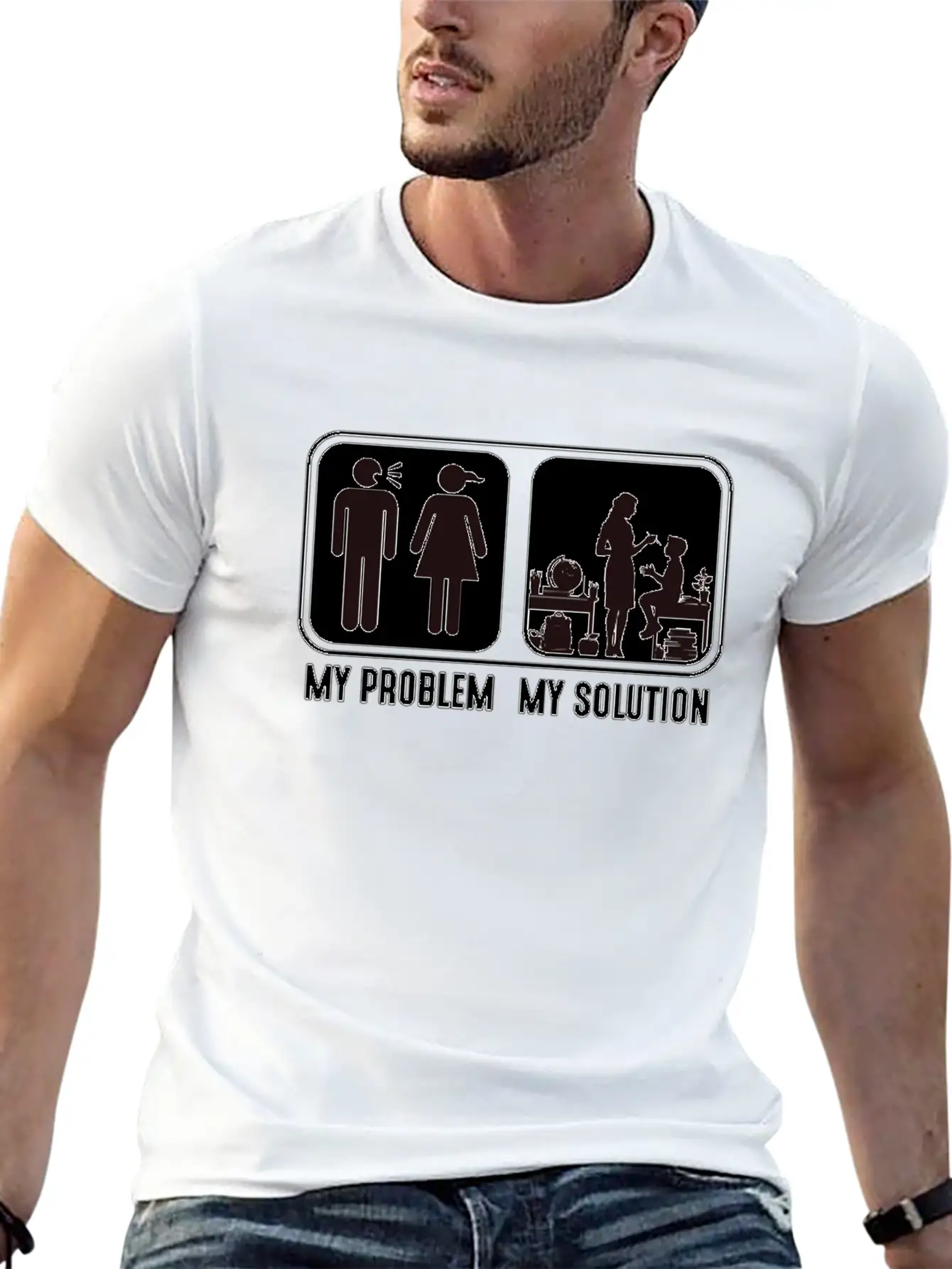 STEM Teacher My Problem My Solution Pictogram Mom Classic Cotton Tee – Unisex Comfort For Any Season