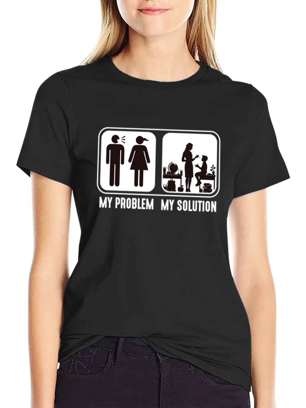 STEM Teacher My Problem My Solution Pictogram Mom Classic Cotton Tee – Unisex Comfort For Any Season