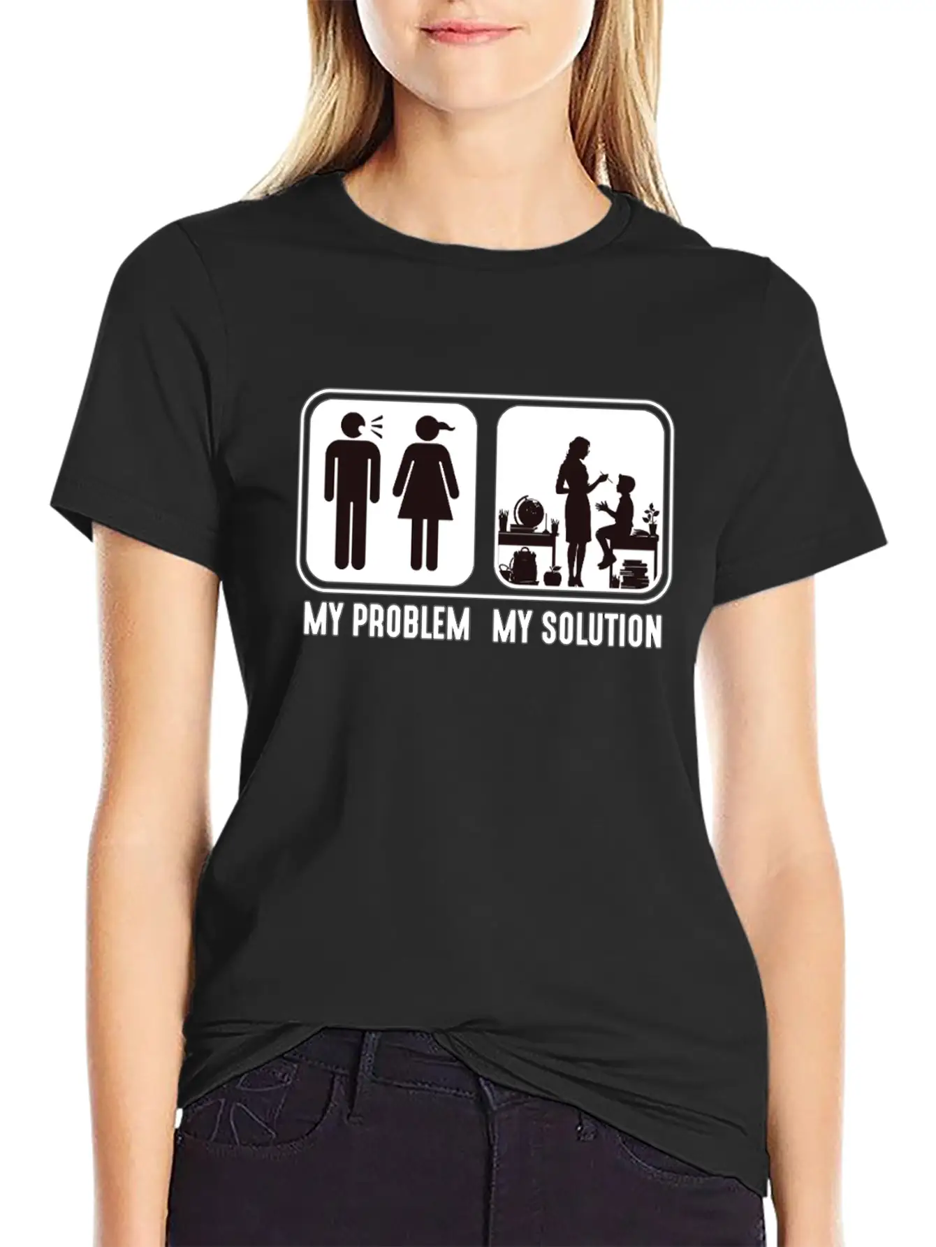 STEM Teacher My Problem My Solution Pictogram Mom Classic Cotton Tee – Unisex Comfort For Any Season