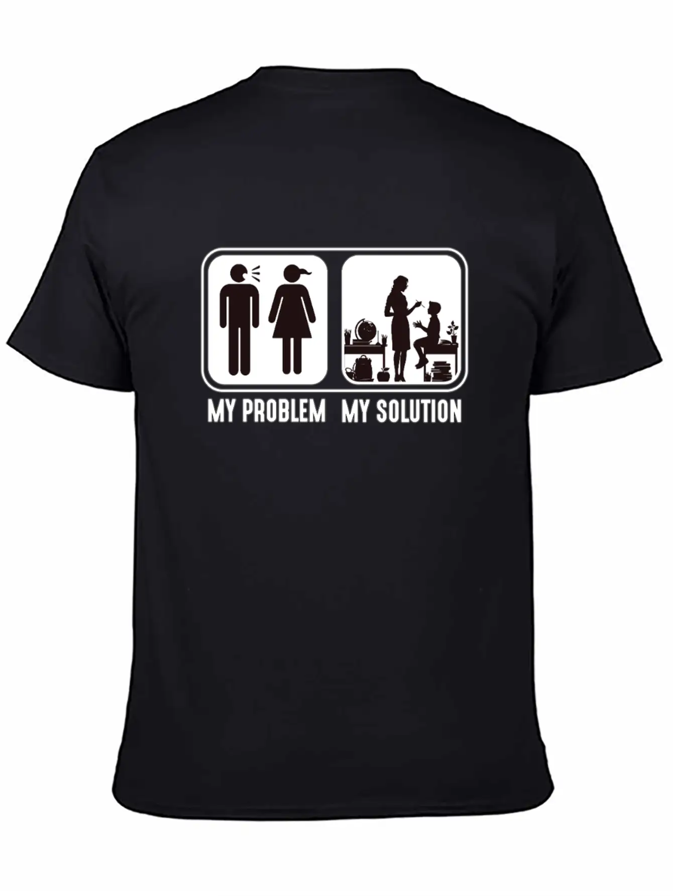 STEM Teacher My Problem My Solution Pictogram Mom Classic Cotton Tee – Unisex Comfort For Any Season