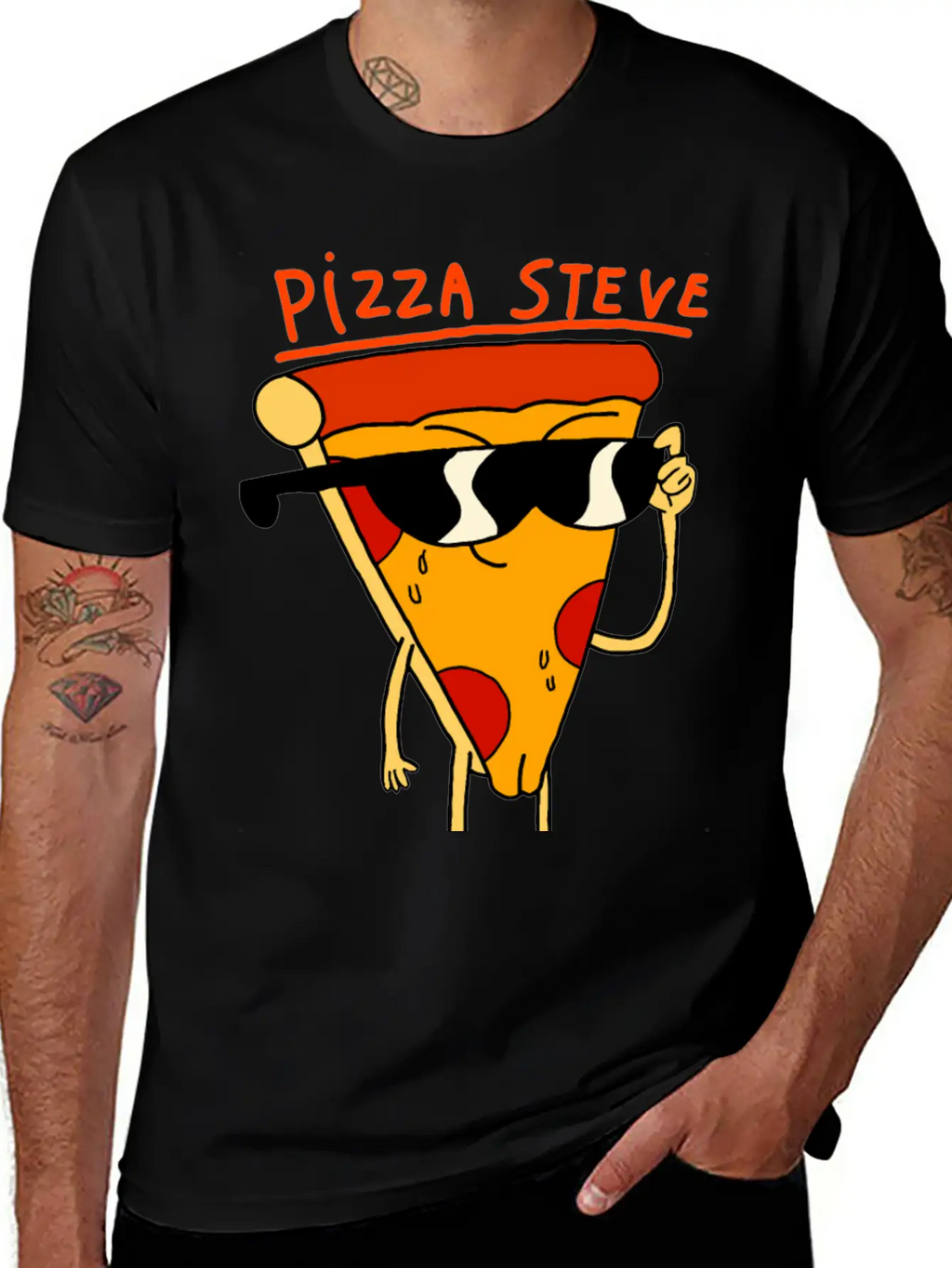 Steve Pizza Funny Art Relaxed Everyday Tee – Lightweight And Durable Cotton