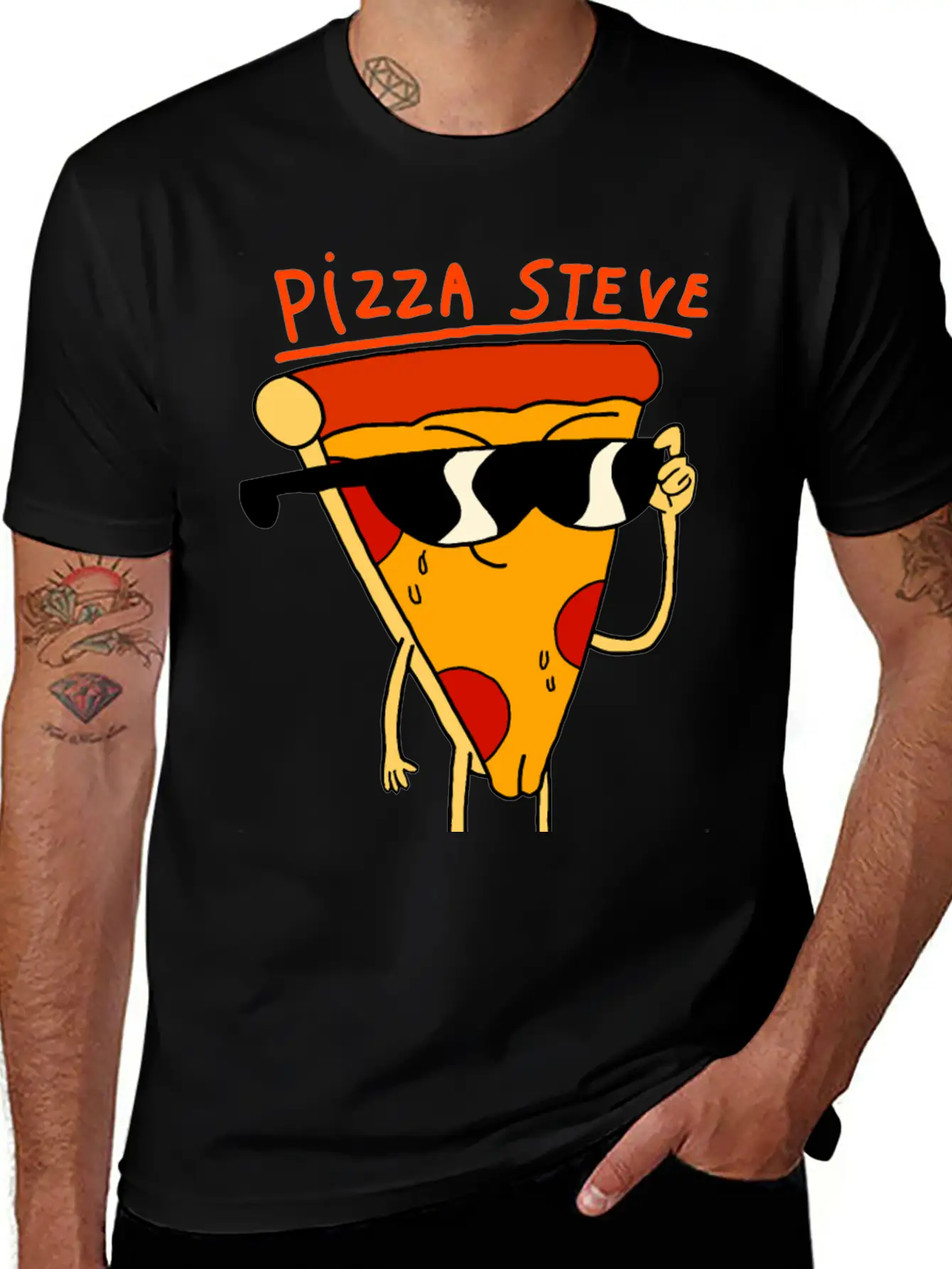 Steve Pizza Funny Art Relaxed Everyday Tee – Lightweight And Durable Cotton