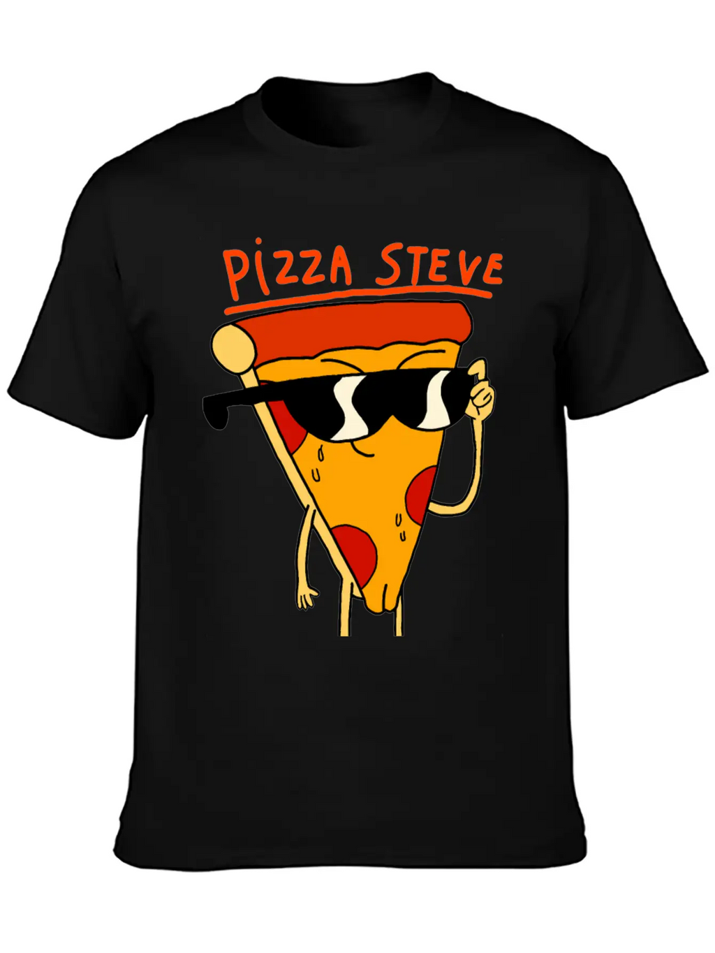 Steve Pizza Funny Art Relaxed Everyday Tee – Lightweight And Durable Cotton