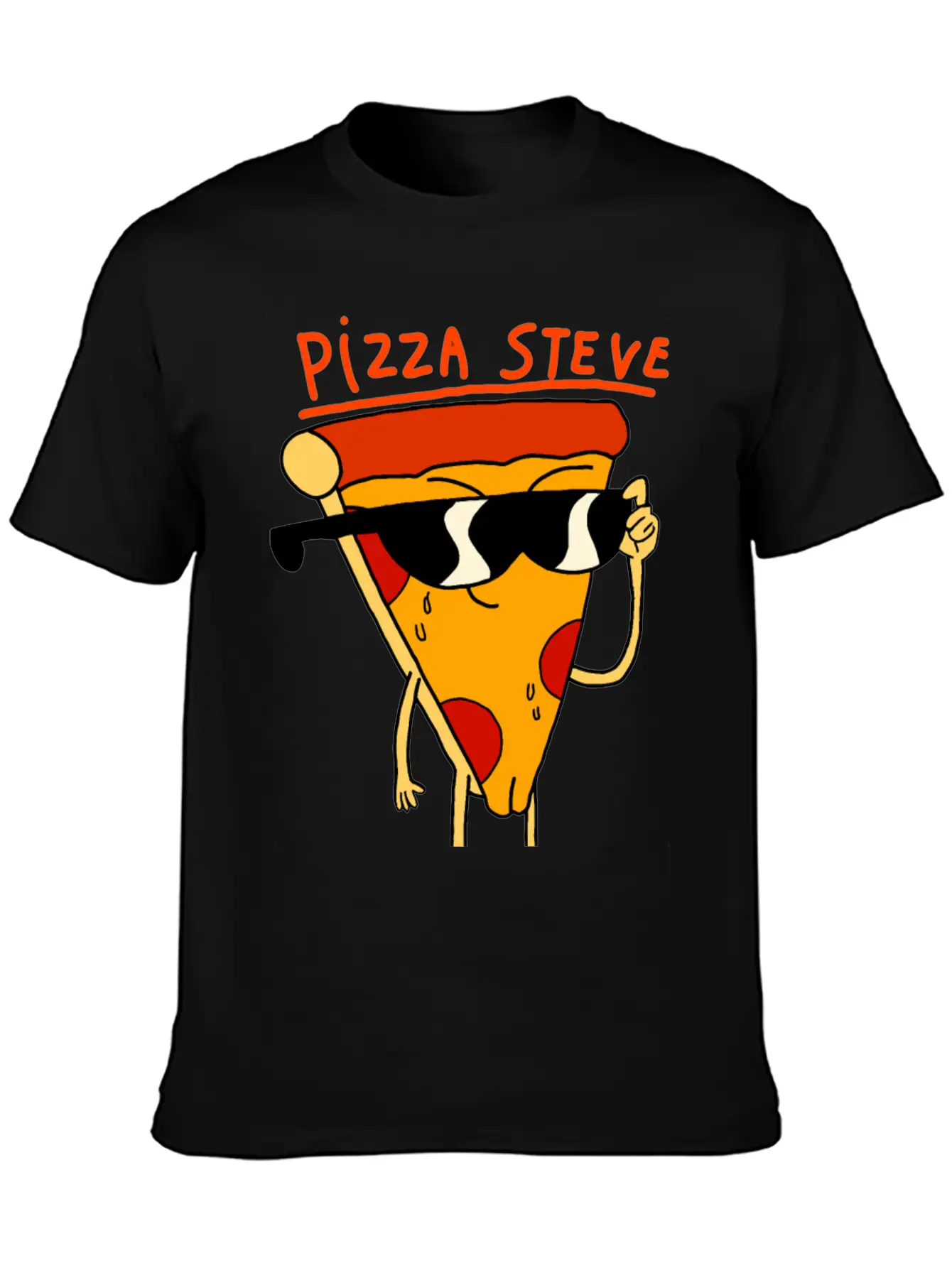 Steve Pizza Funny Art Relaxed Everyday Tee – Lightweight And Durable Cotton