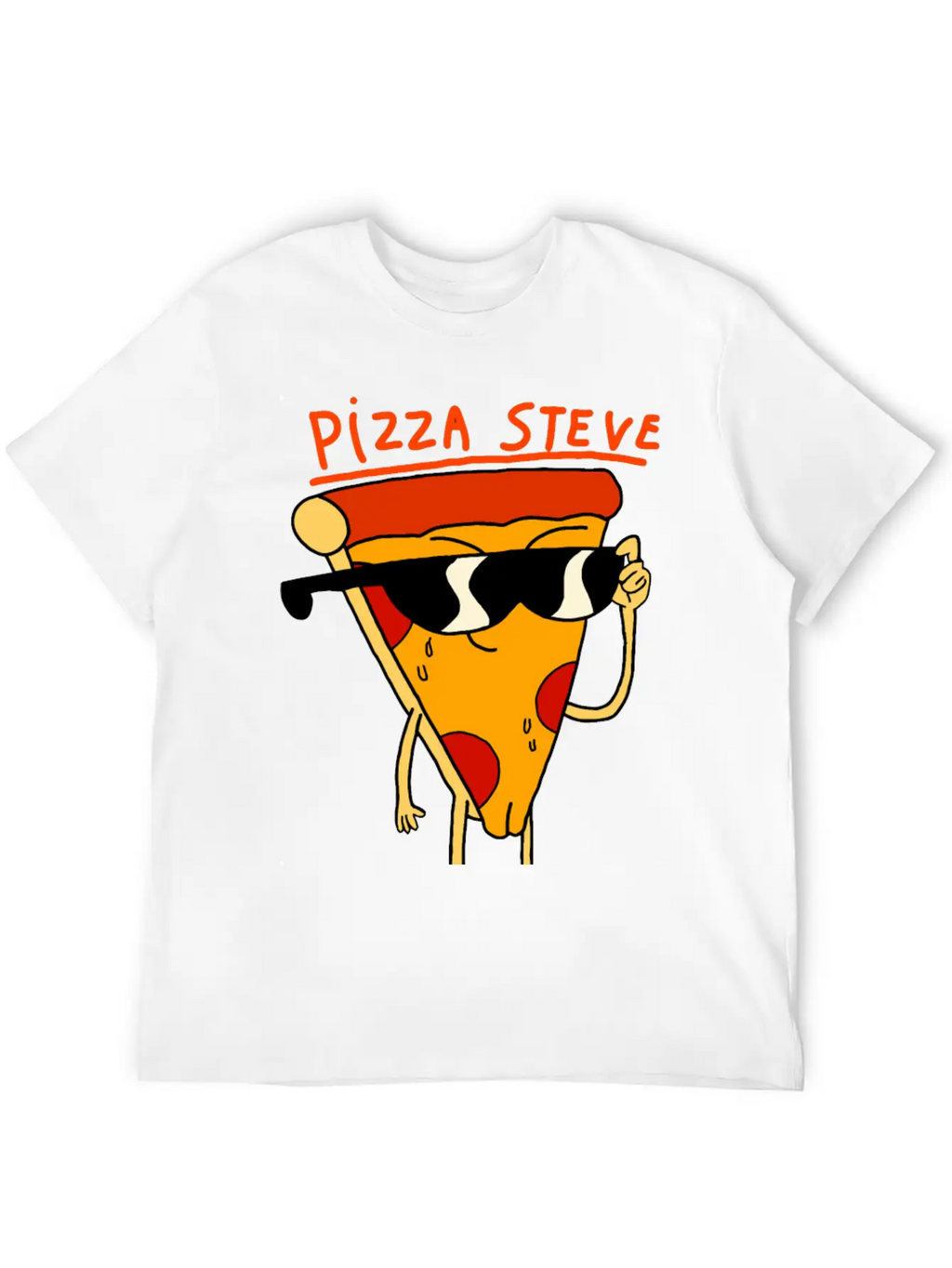 Steve Pizza Funny Art Relaxed Everyday Tee – Lightweight And Durable Cotton