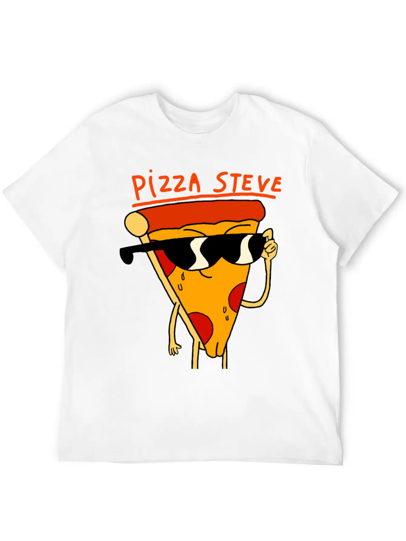 Steve Pizza Funny Art Relaxed Everyday Tee – Lightweight And Durable Cotton