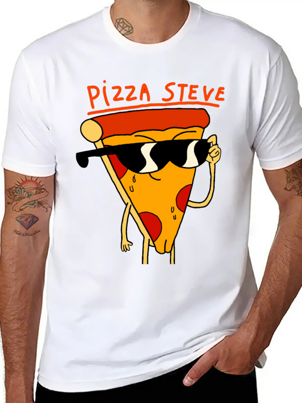 Steve Pizza Funny Art Relaxed Everyday Tee – Lightweight And Durable Cotton