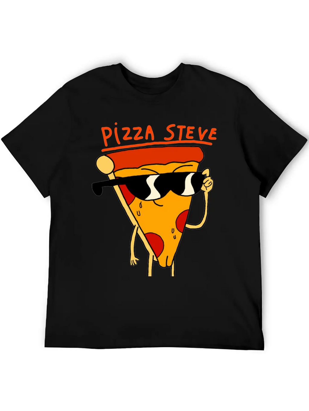 Steve Pizza Funny Art Relaxed Everyday Tee – Lightweight And Durable Cotton