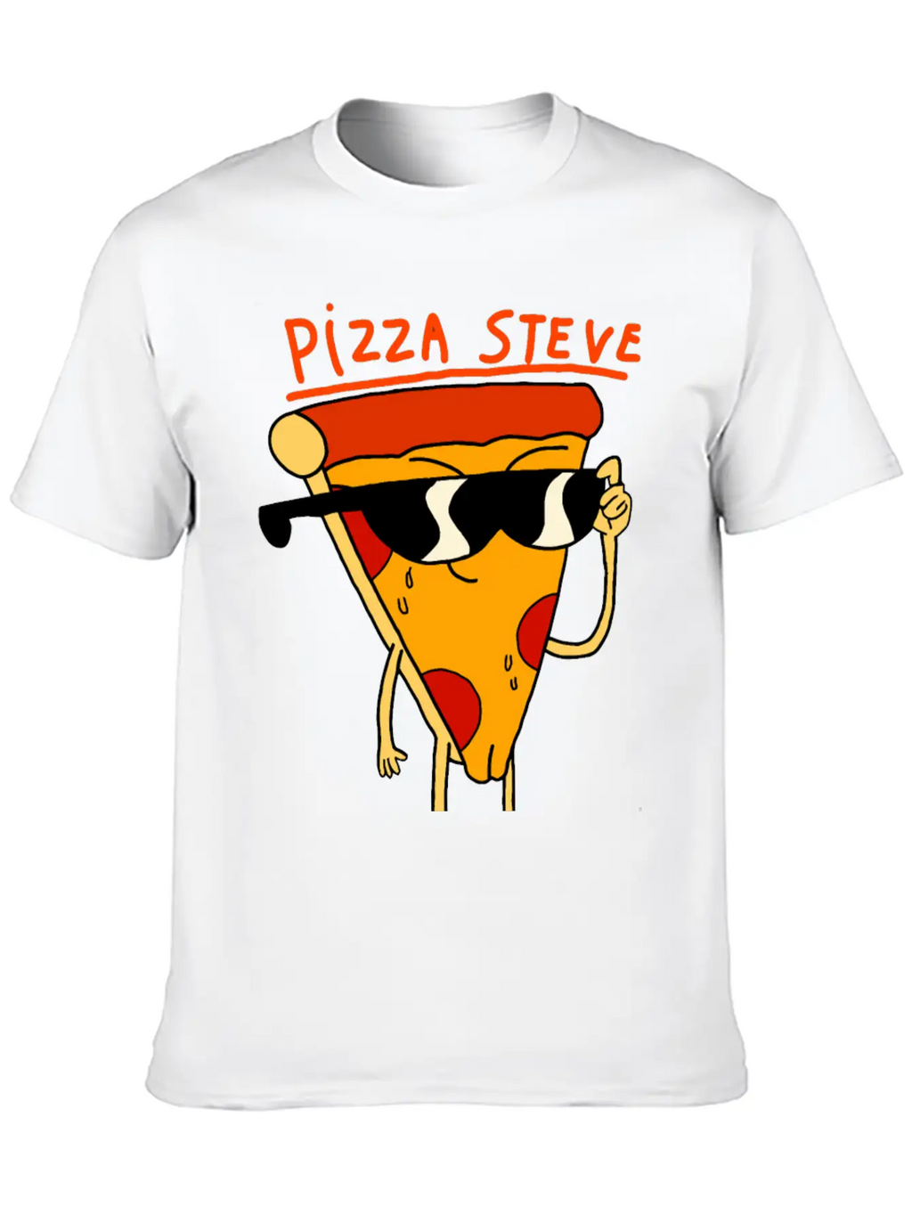 Steve Pizza Funny Art Relaxed Everyday Tee – Lightweight And Durable Cotton
