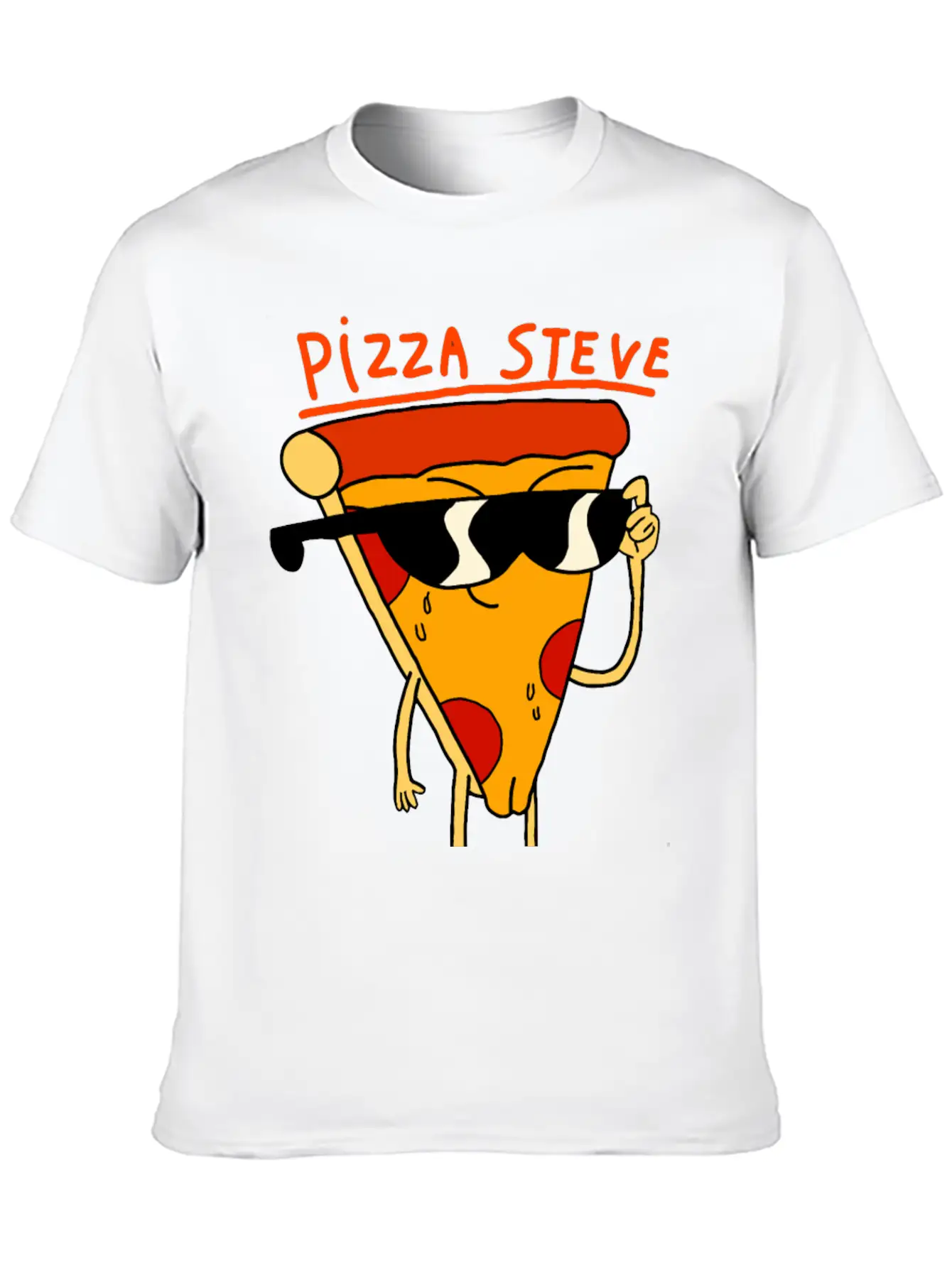 Steve Pizza Funny Art Relaxed Everyday Tee – Lightweight And Durable Cotton