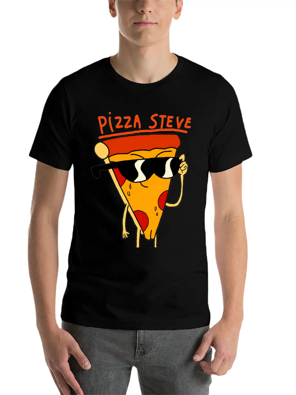 Steve Pizza Funny Art Relaxed Everyday Tee – Lightweight And Durable Cotton