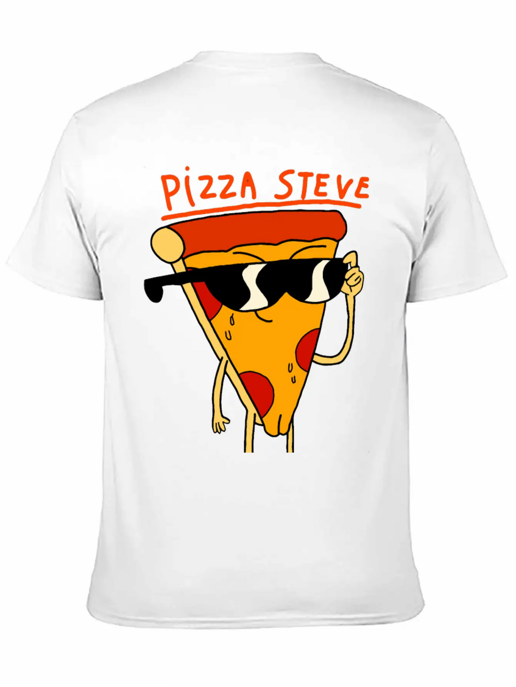 Steve Pizza Funny Art Relaxed Everyday Tee – Lightweight And Durable Cotton