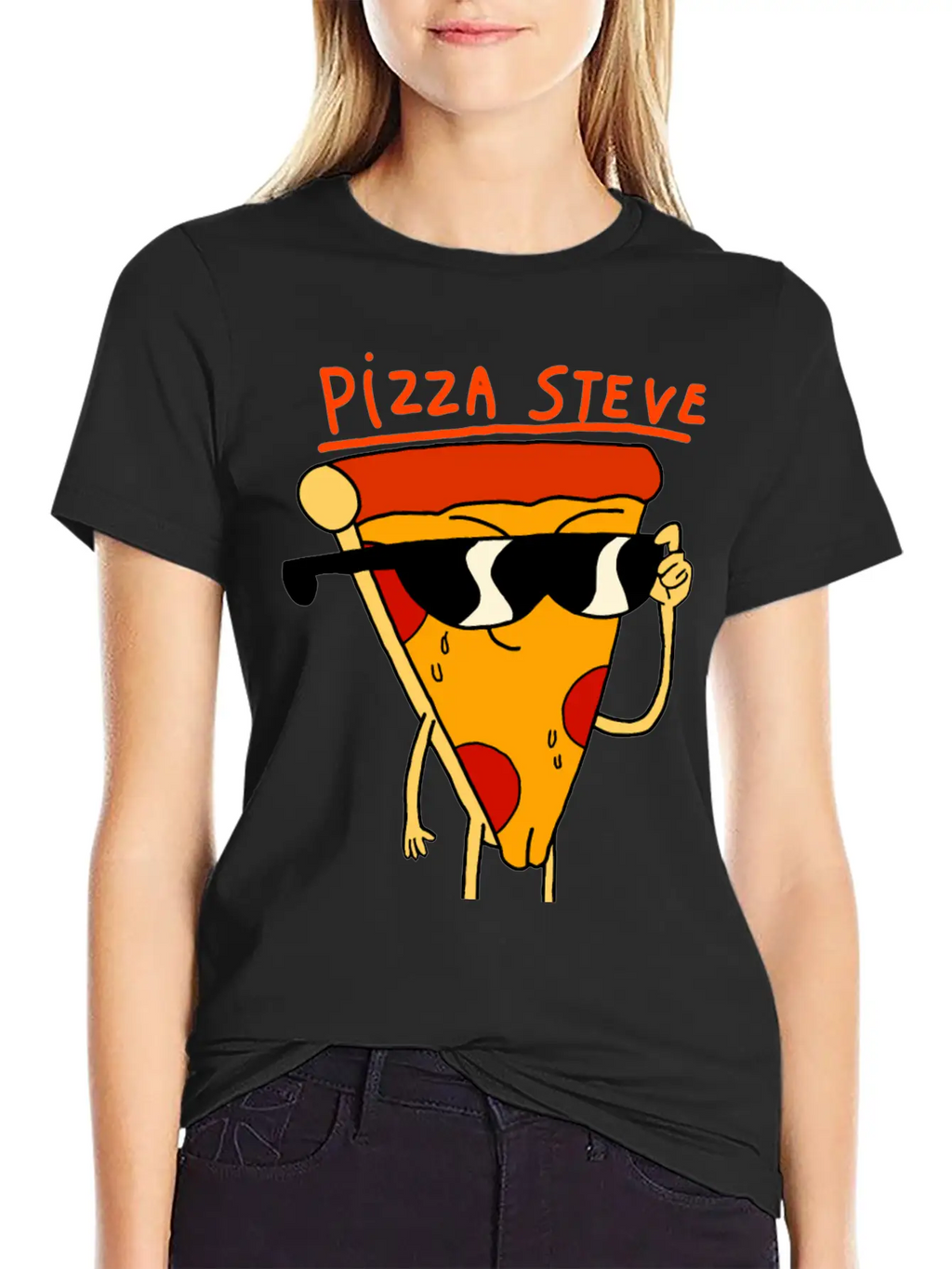 Steve Pizza Funny Art Relaxed Everyday Tee – Lightweight And Durable Cotton