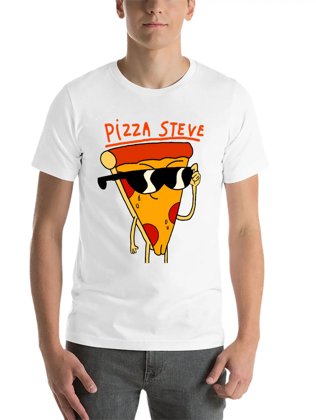 Steve Pizza Funny Art Relaxed Everyday Tee – Lightweight And Durable Cotton