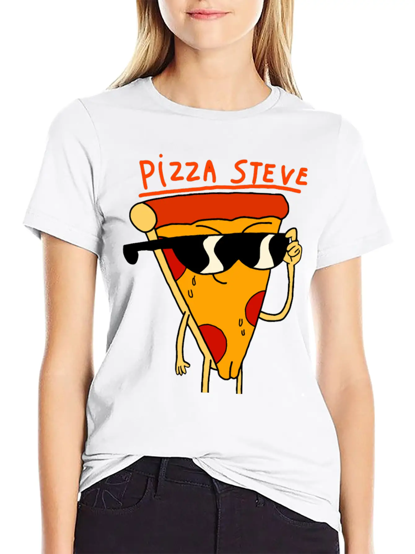 Steve Pizza Funny Art Relaxed Everyday Tee – Lightweight And Durable Cotton