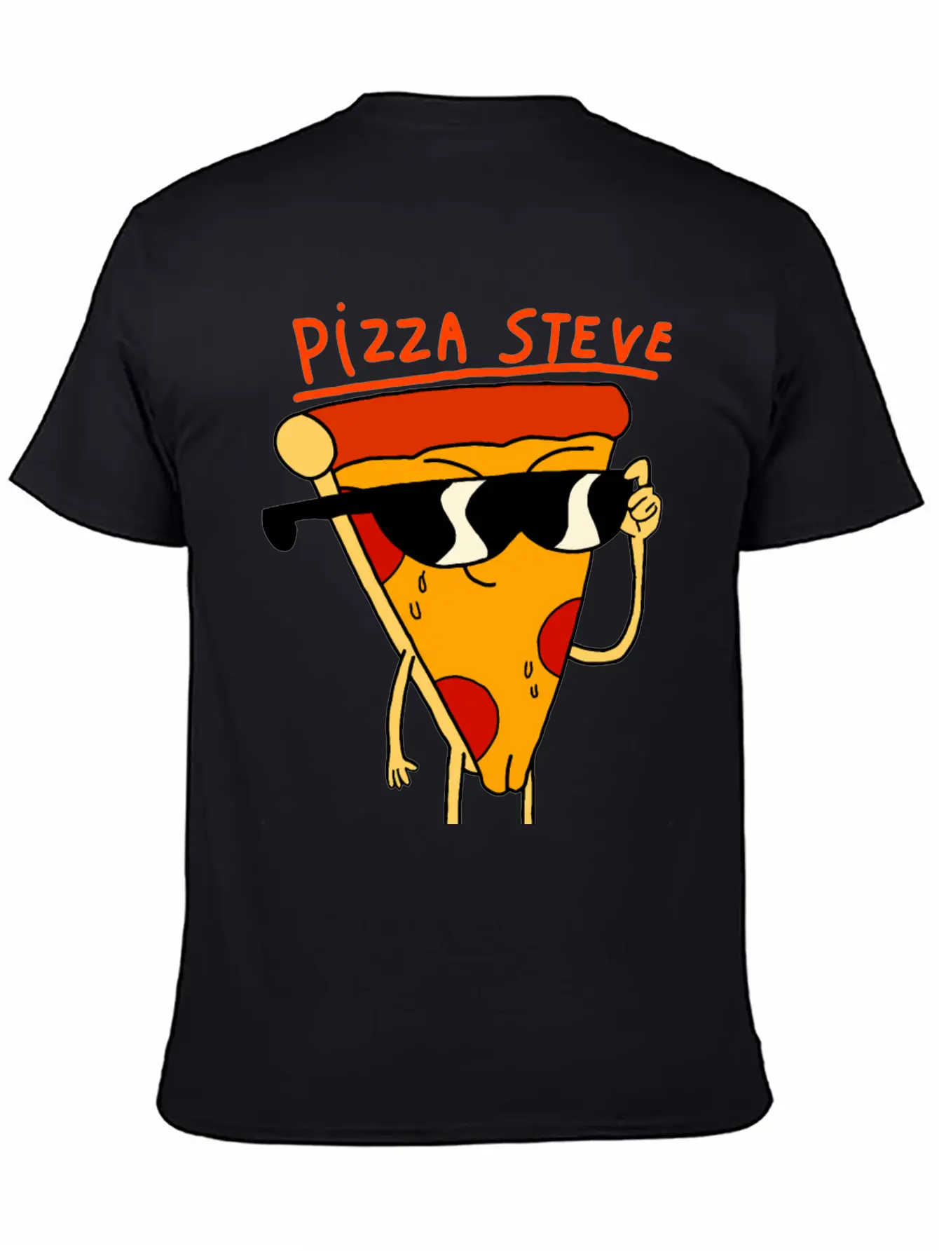 Steve Pizza Funny Art Relaxed Everyday Tee – Lightweight And Durable Cotton