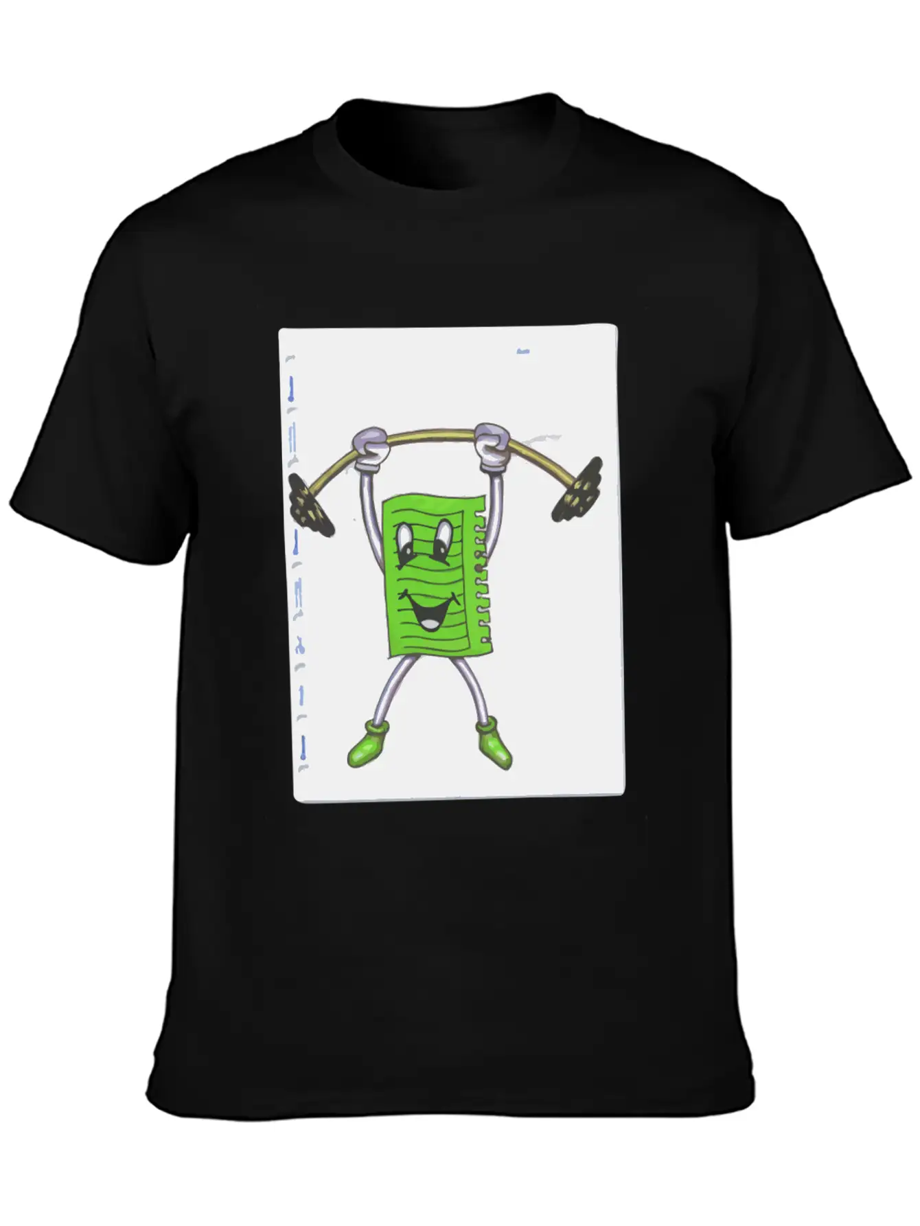 Sticky Note Sport Gym Drawing Paint Dumbbell Modern Fit Casual T-Shirt – Clean And Versatile Design