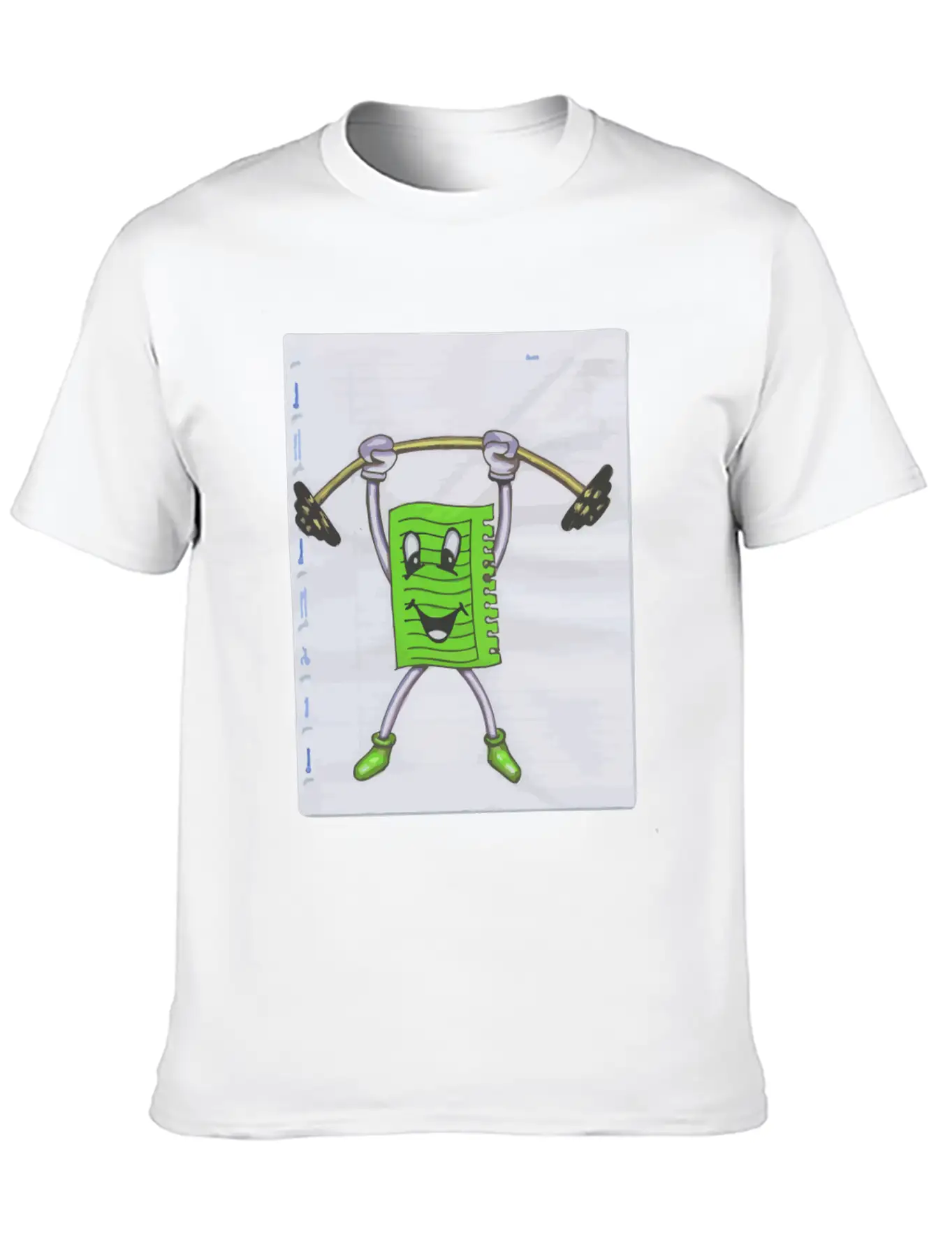 Sticky Note Sport Gym Drawing Paint Dumbbell Modern Fit Casual T-Shirt – Clean And Versatile Design