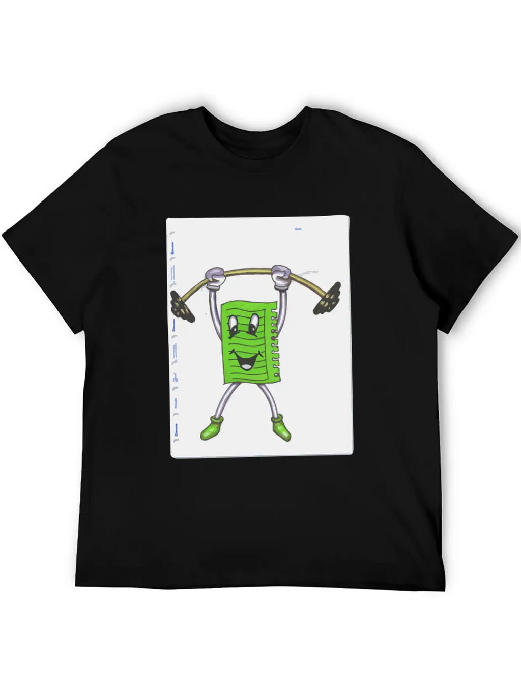 Sticky Note Sport Gym Drawing Paint Dumbbell Modern Fit Casual T-Shirt – Clean And Versatile Design