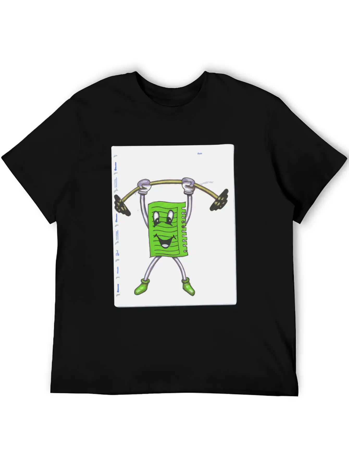 Sticky Note Sport Gym Drawing Paint Dumbbell Modern Fit Casual T-Shirt – Clean And Versatile Design